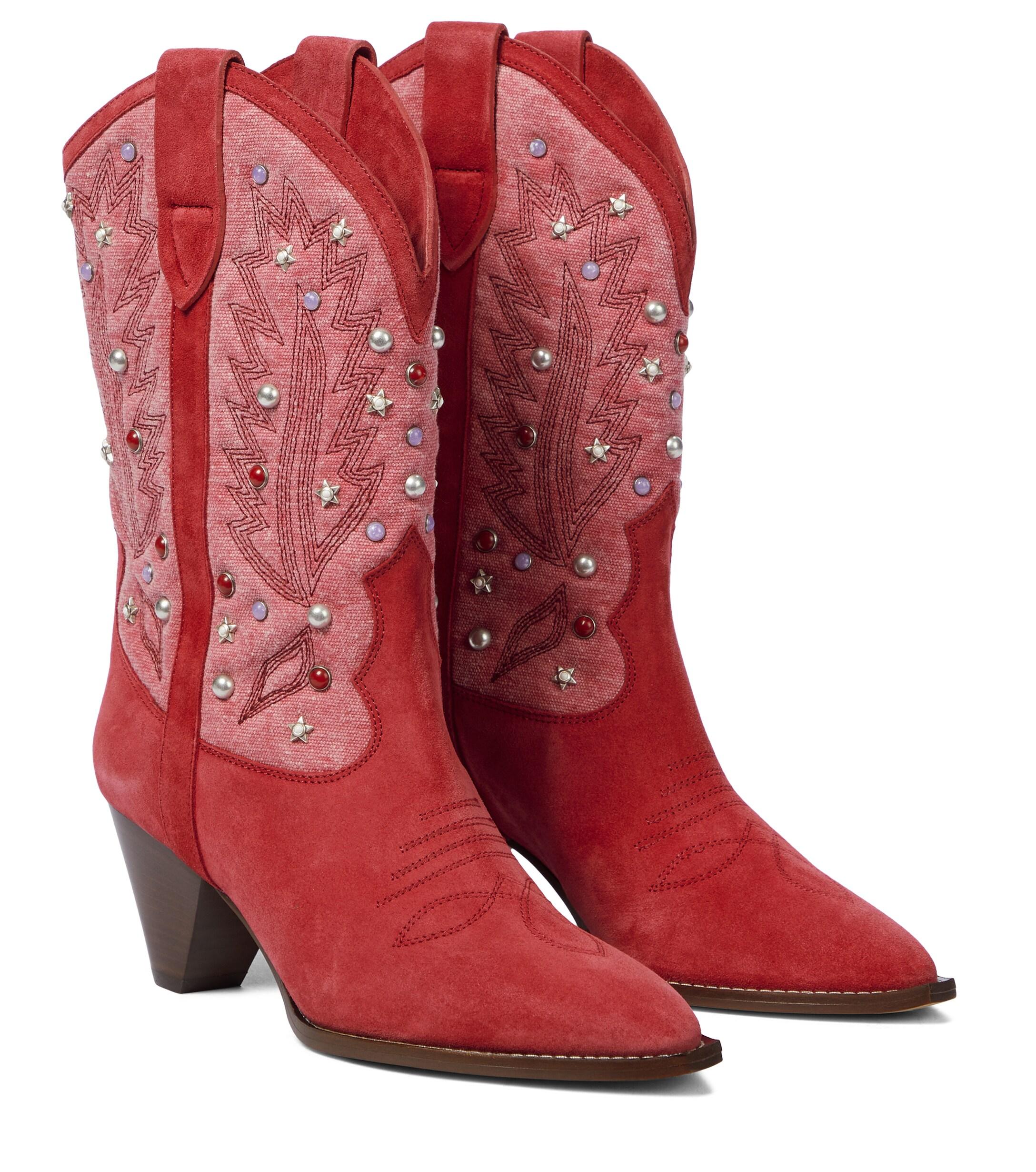 Isabel Marant Botas Cowboy Luliette De Gamuza in Red | Lyst