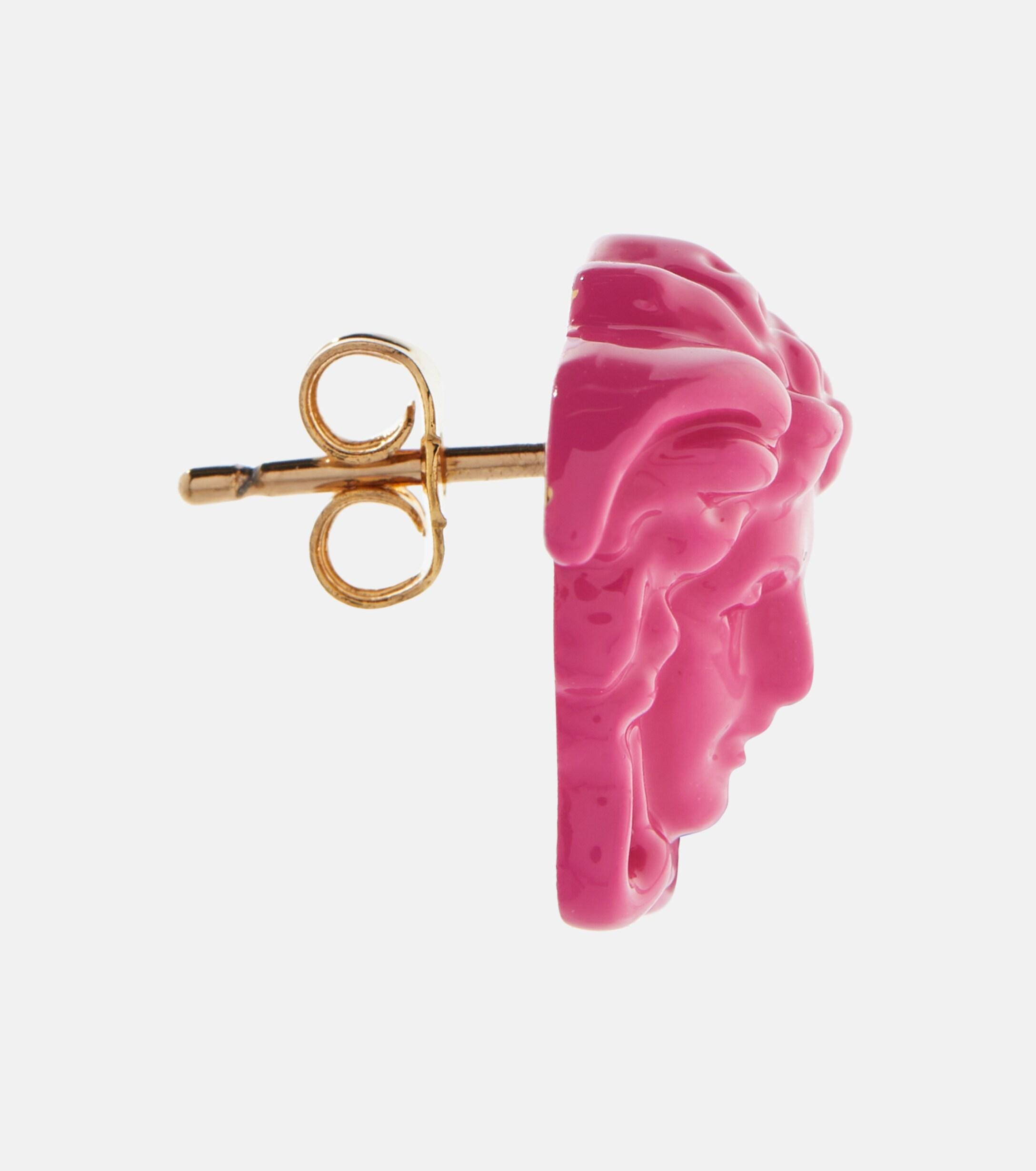 Versace La Medusa Earrings in Pink | Lyst