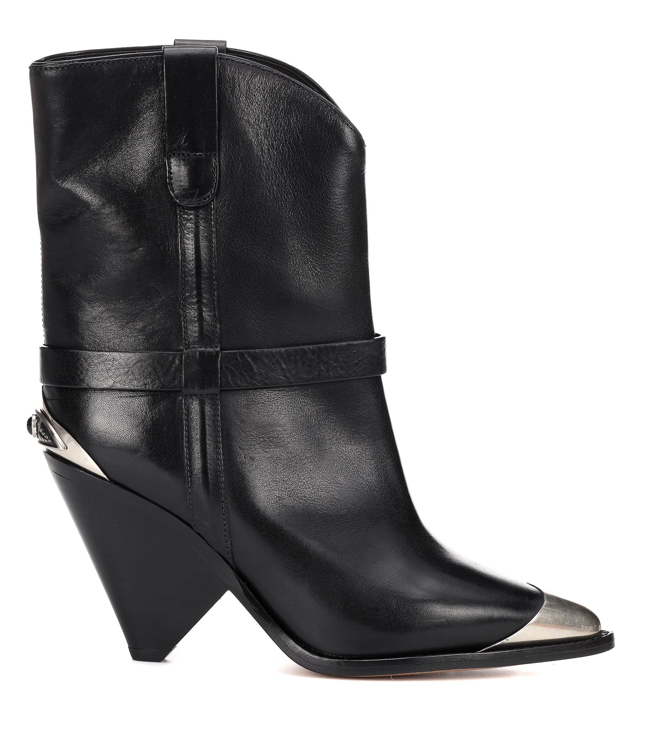 Isabel Leather Lamsy Metal-insert Boots in Black - Save - Lyst