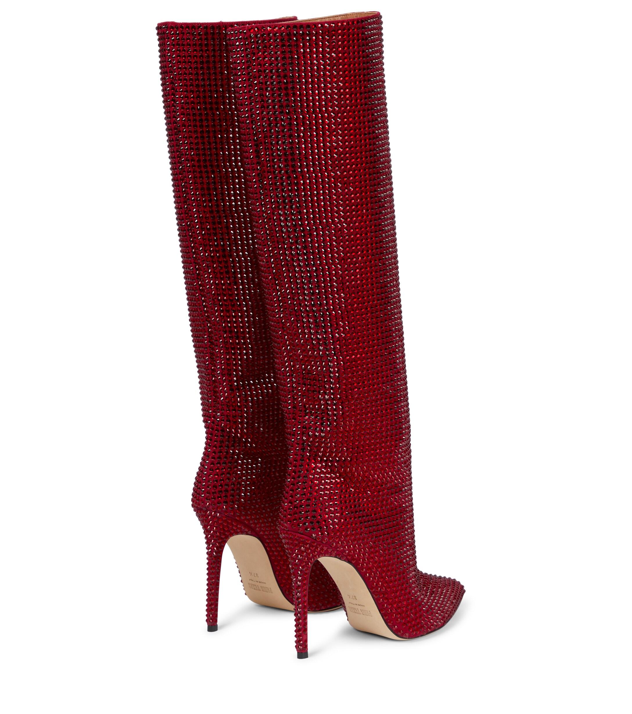 Paris Texas Holly Suede Knee-high Boots in Red | Lyst