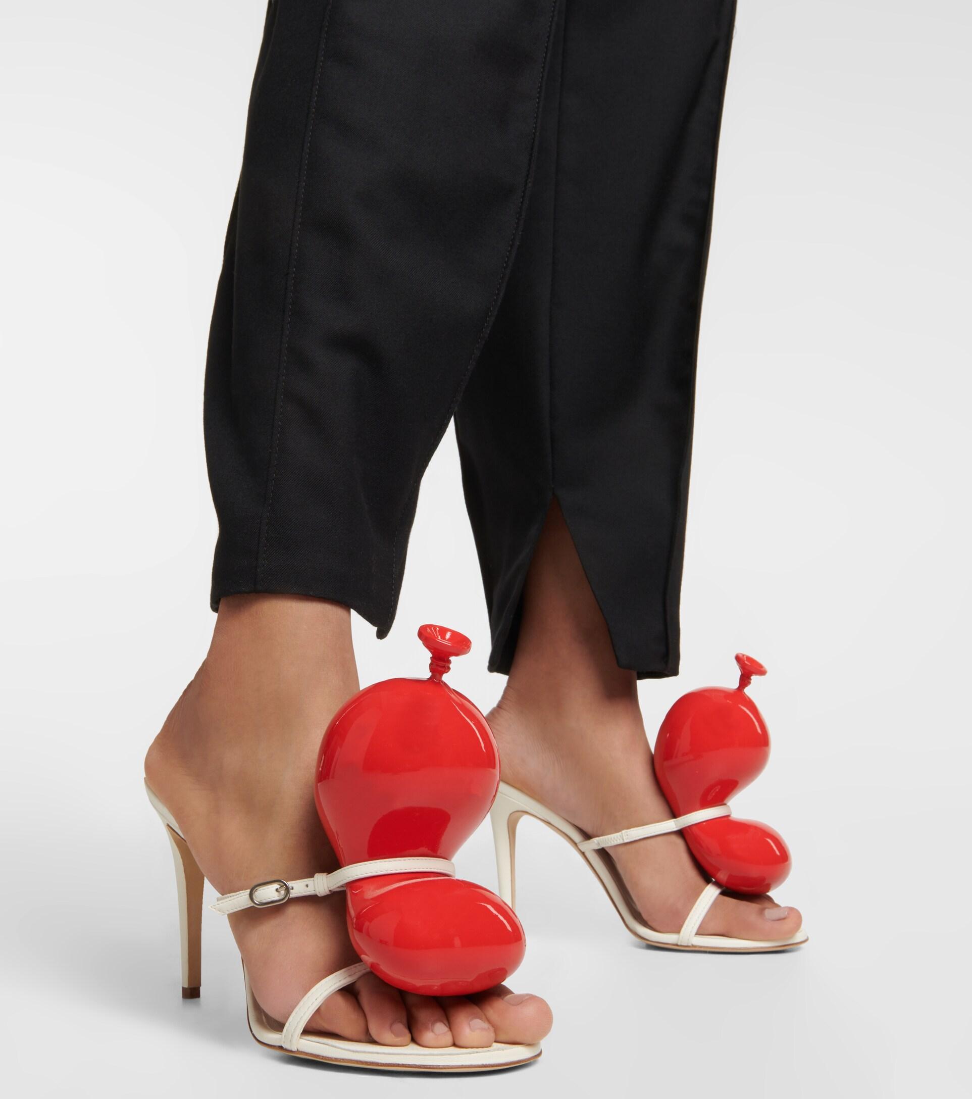 Loewe Balloon Leather Sandals in Red | Lyst
