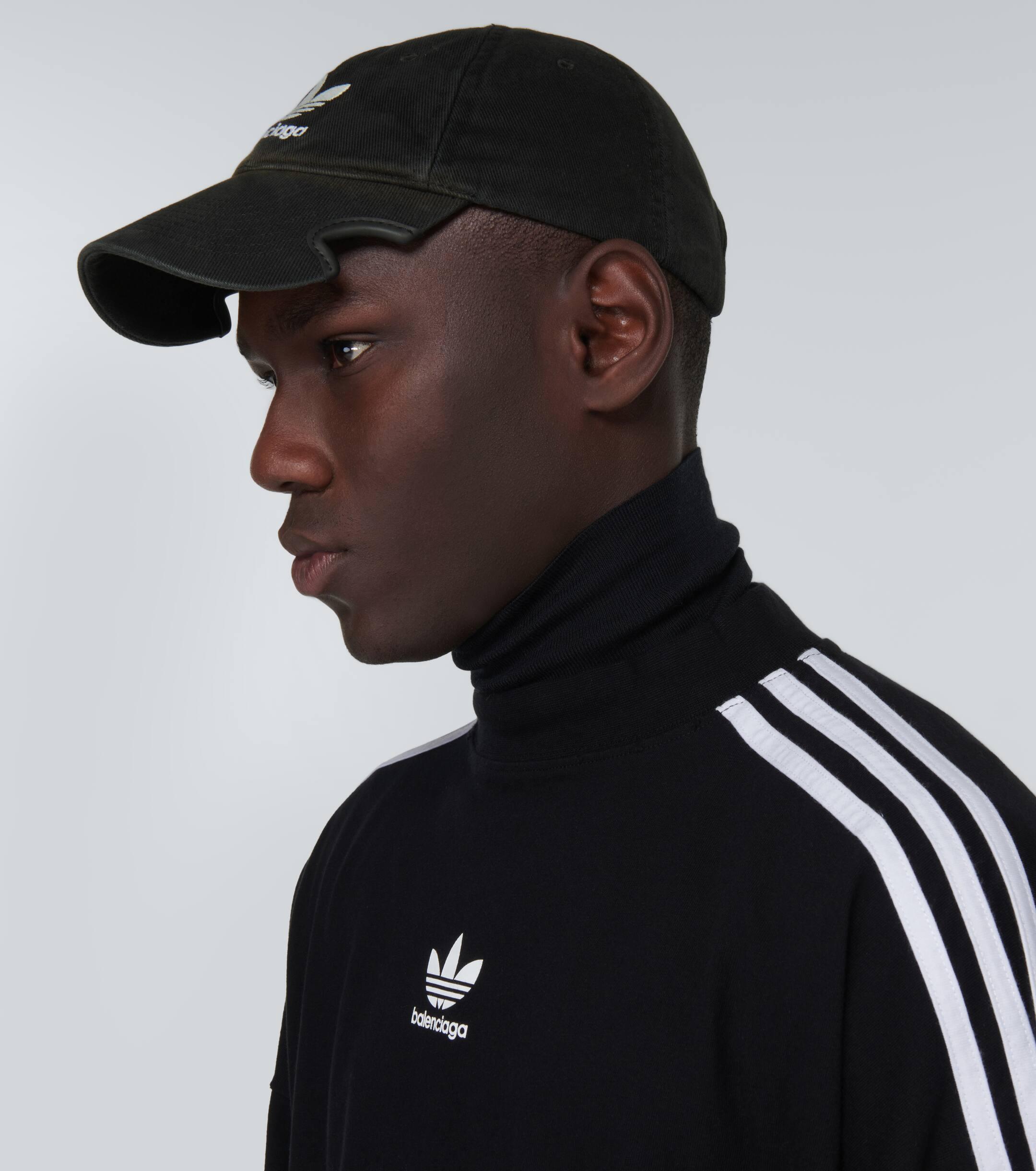 Balenciaga X Adidas Logo Cotton Baseball Cap in Black for Balenciaga X Adidas Logo Cotton Baseball Cap in Black for
