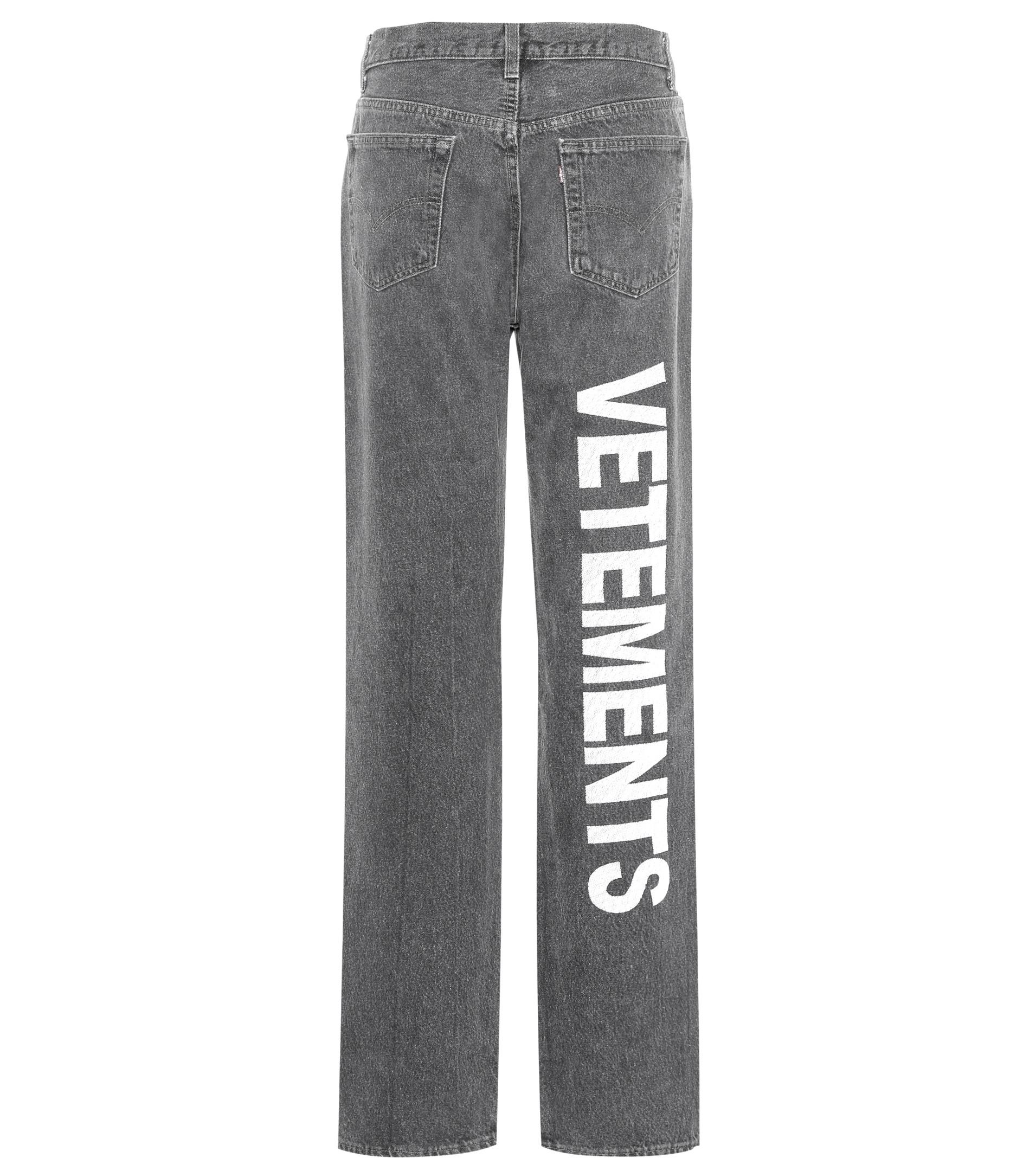 vetements embroidered jeans