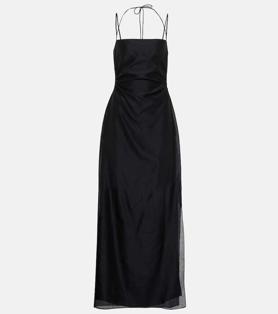 Sir. The Label Lucelia Cutout Cotton And Silk Midi Dress in Black | Lyst