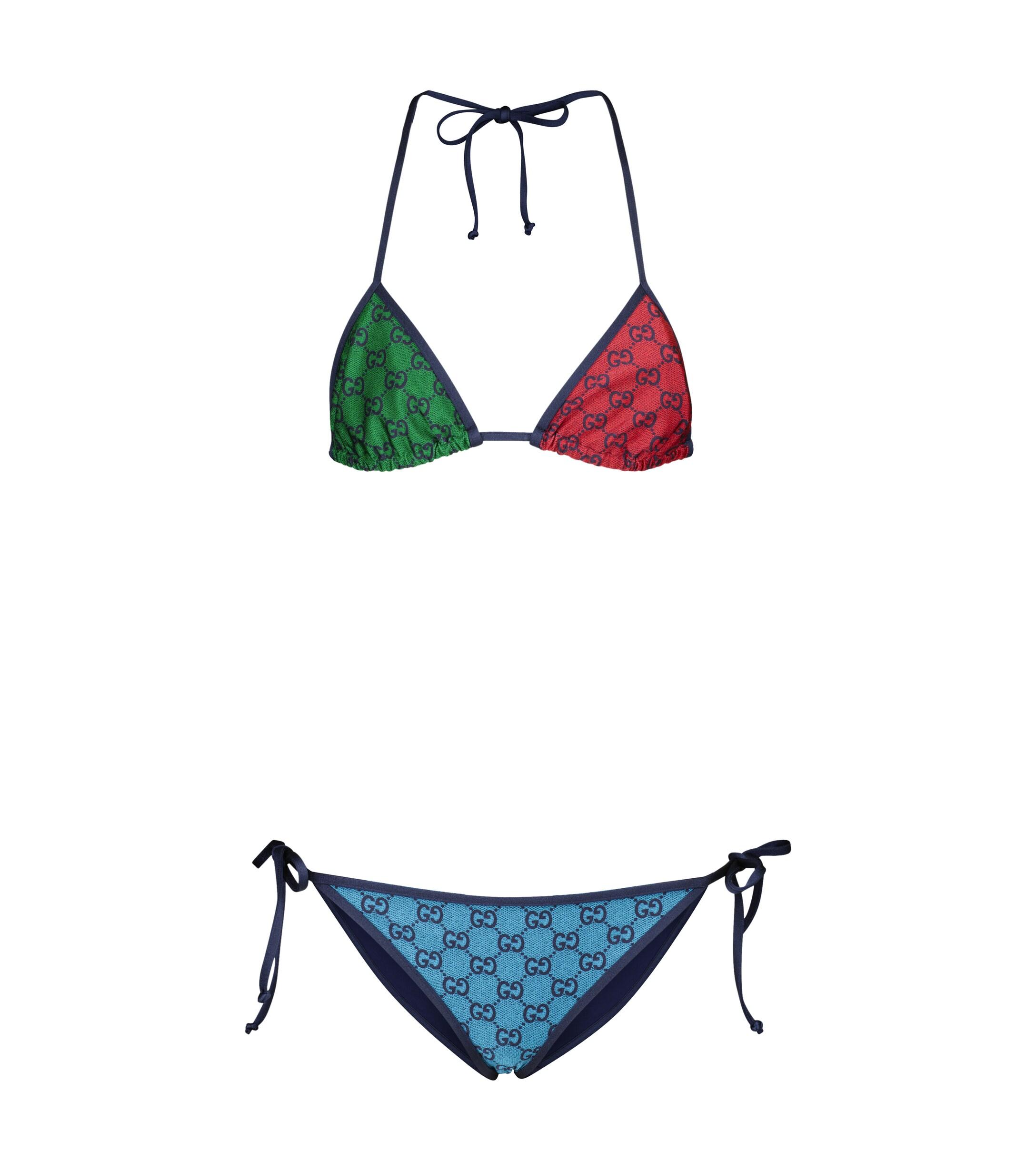 Bikini triangular GG Multicolor Gucci de Tejido sintético | Lyst