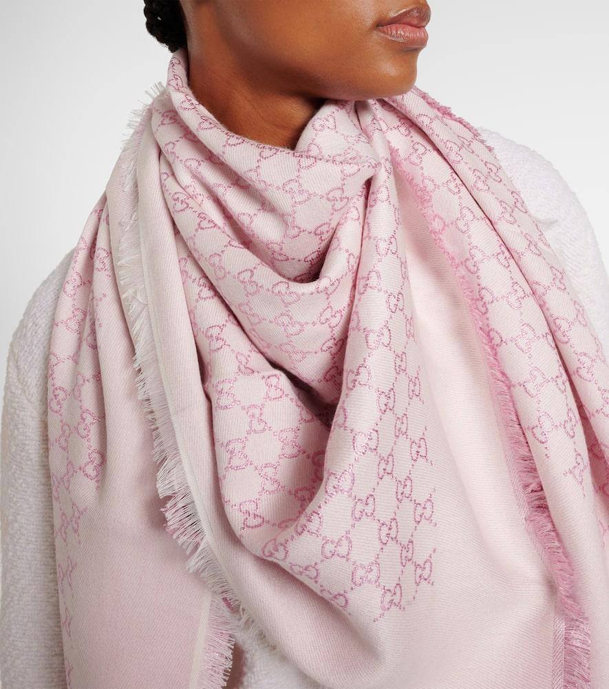 Gucci Gg Jacquard Scarf in Pink | Lyst