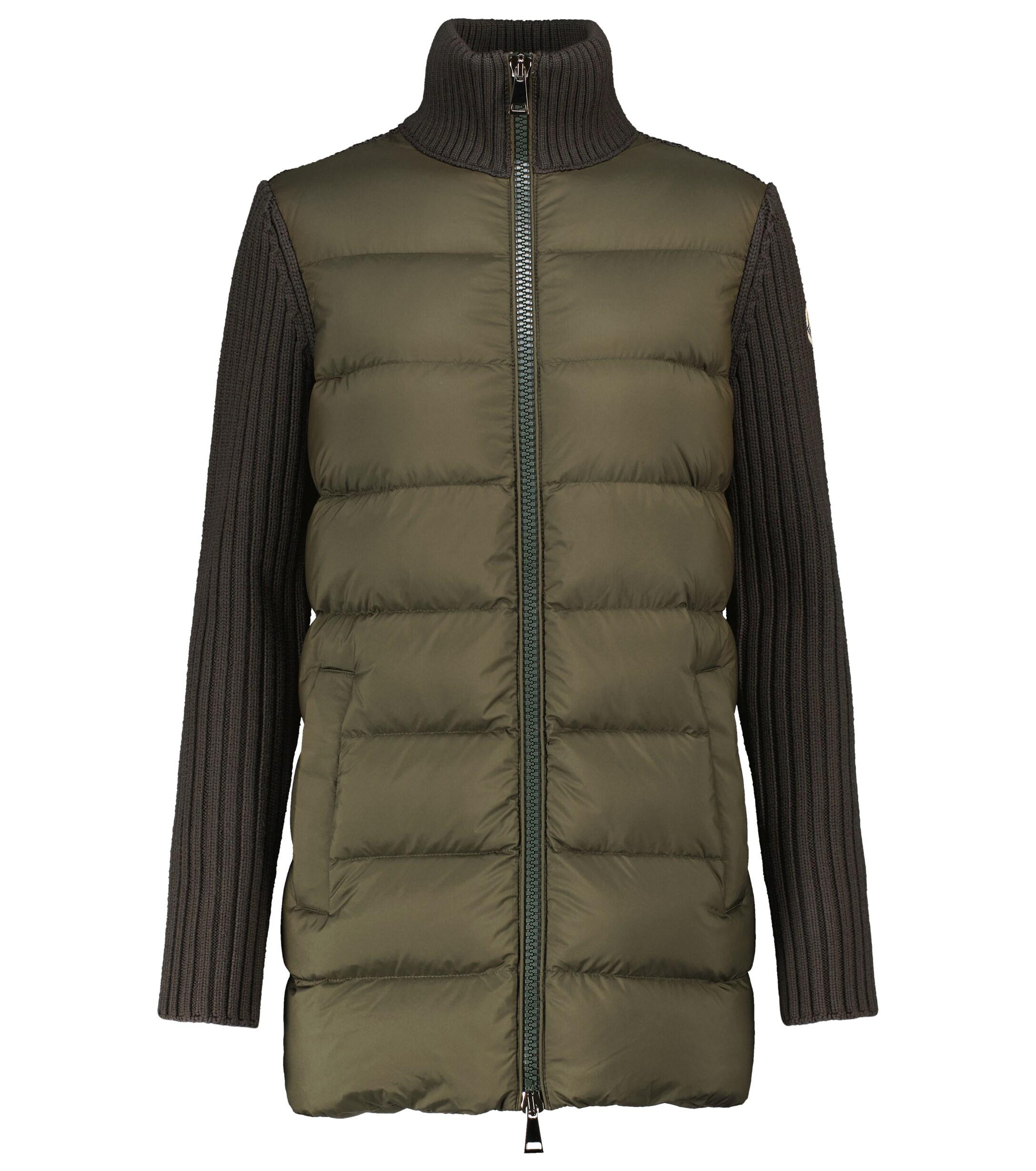 Moncler Quilted Down Cardigan in Green Lyst UK