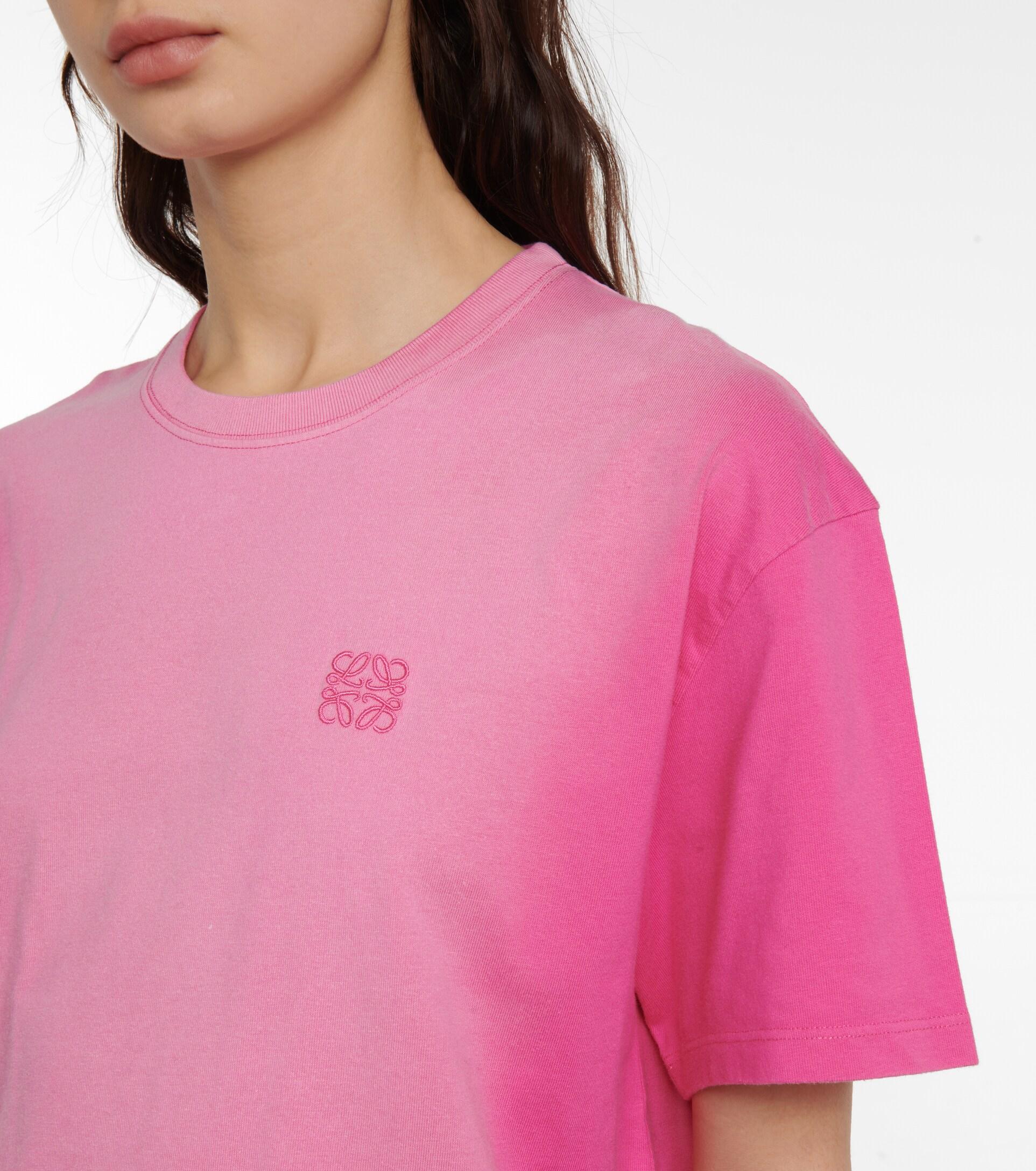 Loewe Anagram Embroidered Jersey T-shirt in Pink | Lyst