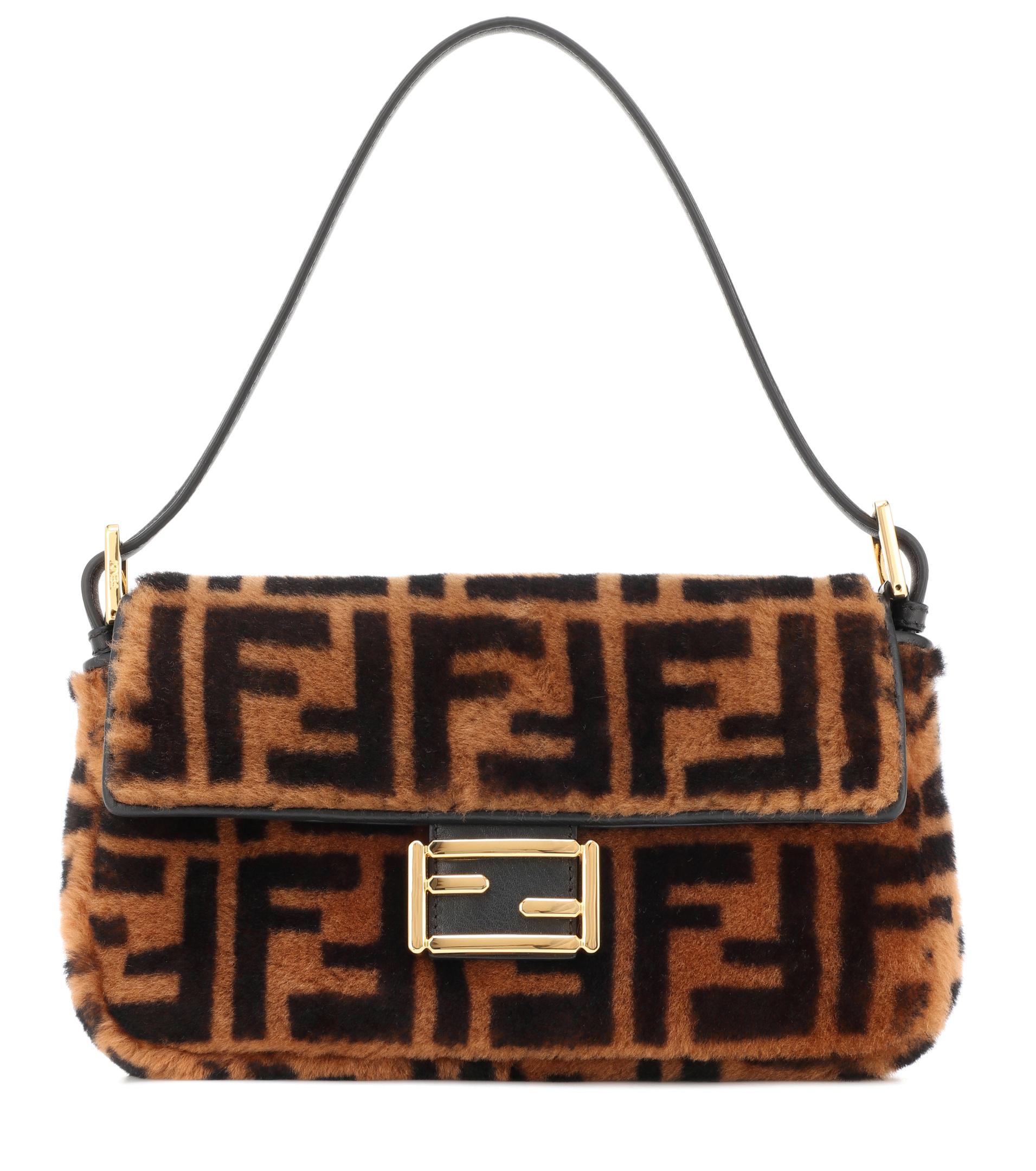 Fendi Fur Baguette Sheepskin Bag In 