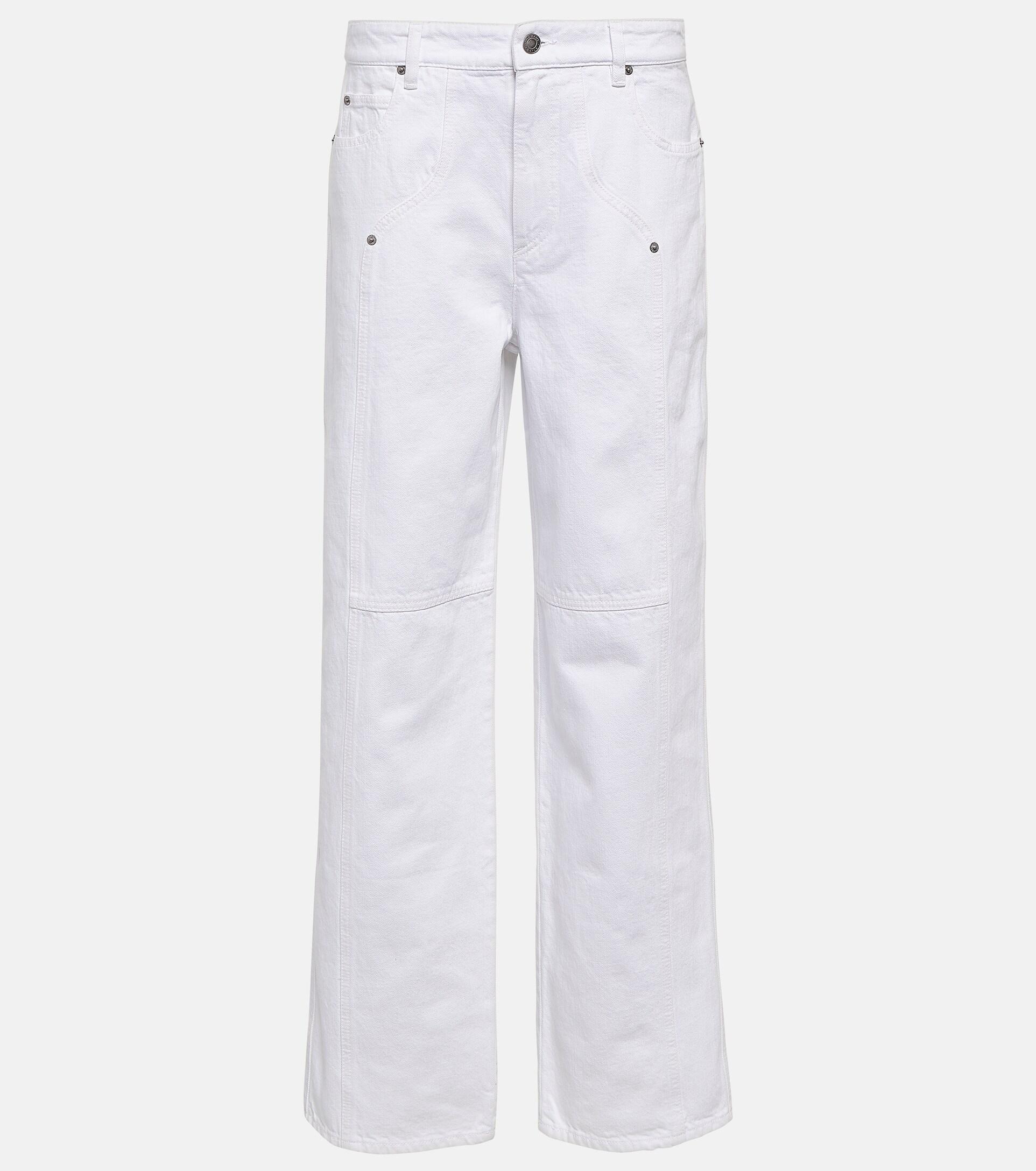 MARANT ETOILE Valeria Mid-rise Straight Jeans in White | Lyst