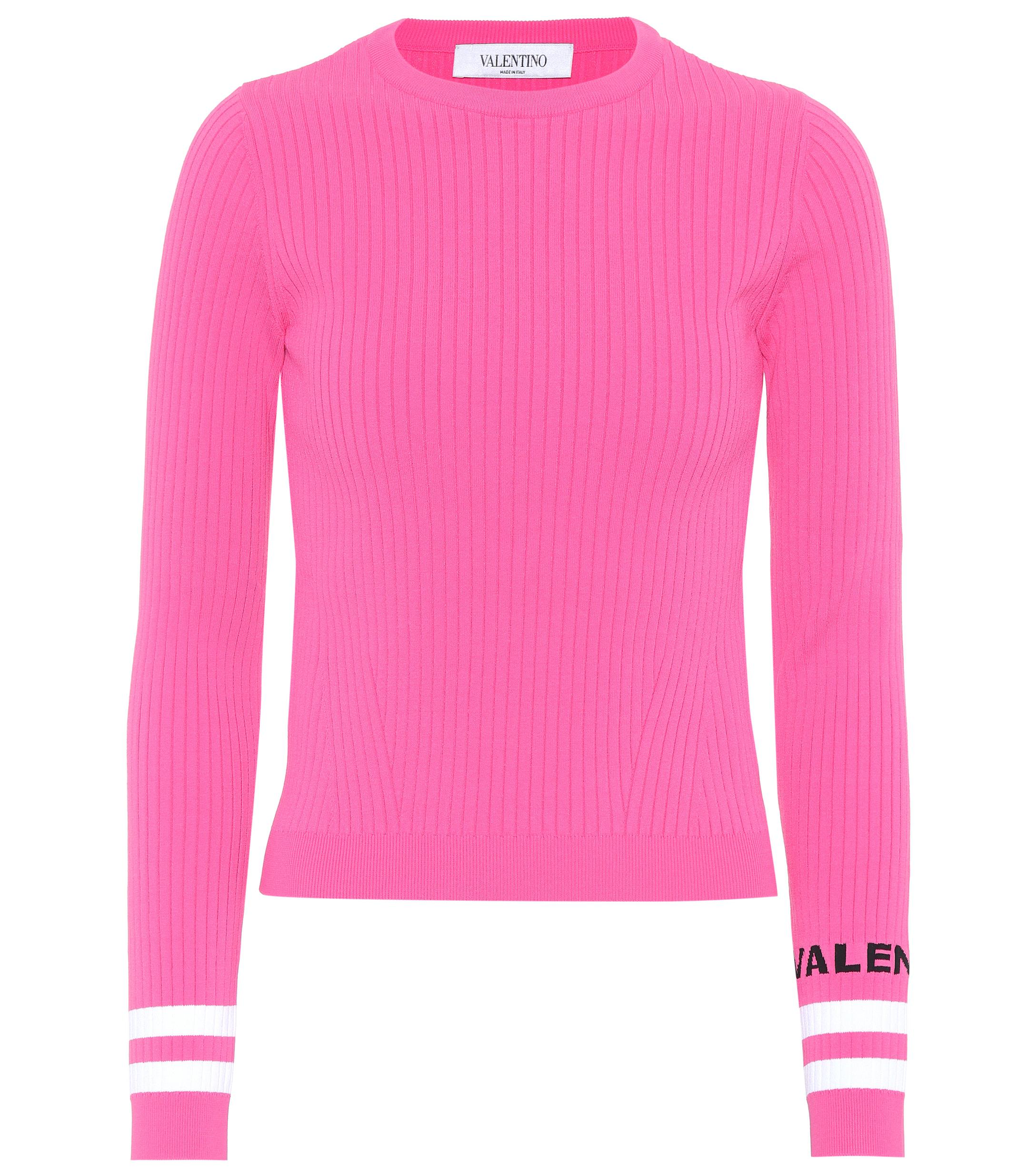 Lyst Valentino Ribbed Sweater in Pink
