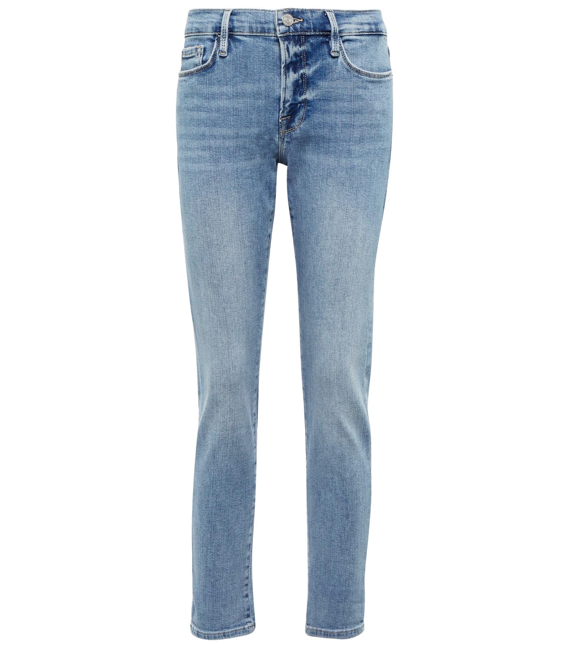 FRAME Denim Le Garcon Midrise Cropped Jeans in Blue Lyst