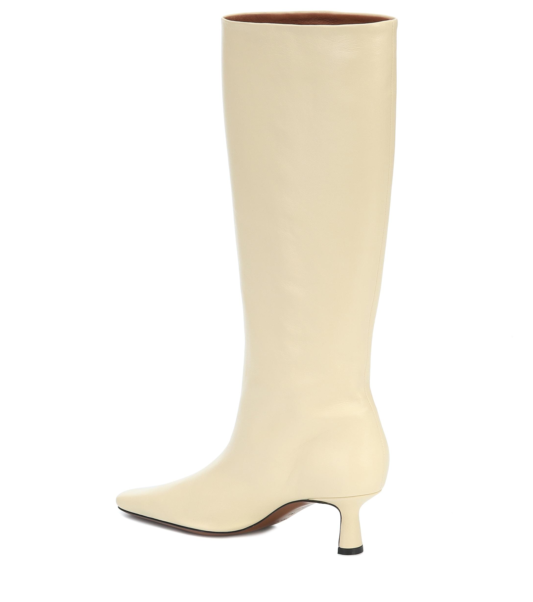 Neous Slouchy Knee-high Leather Boots in Yellow - Lyst