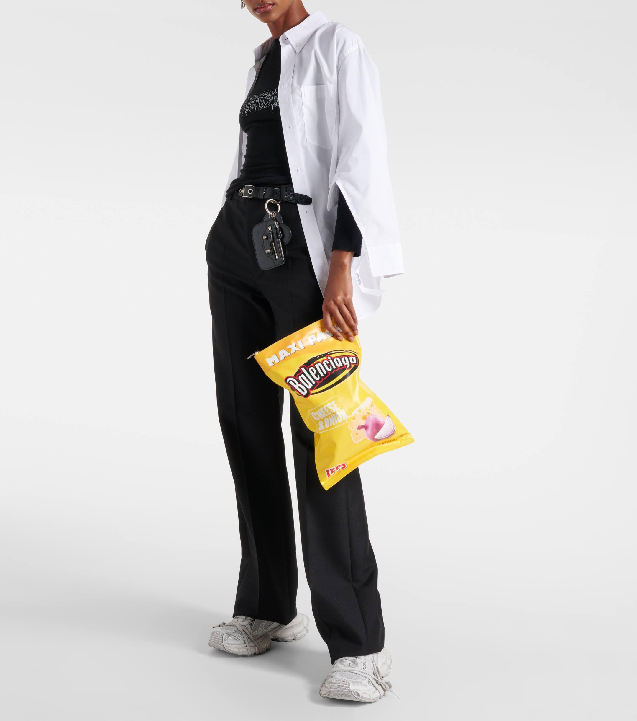 Balenciaga Chips Printed Leather Clutch in Yellow | Lyst Canada