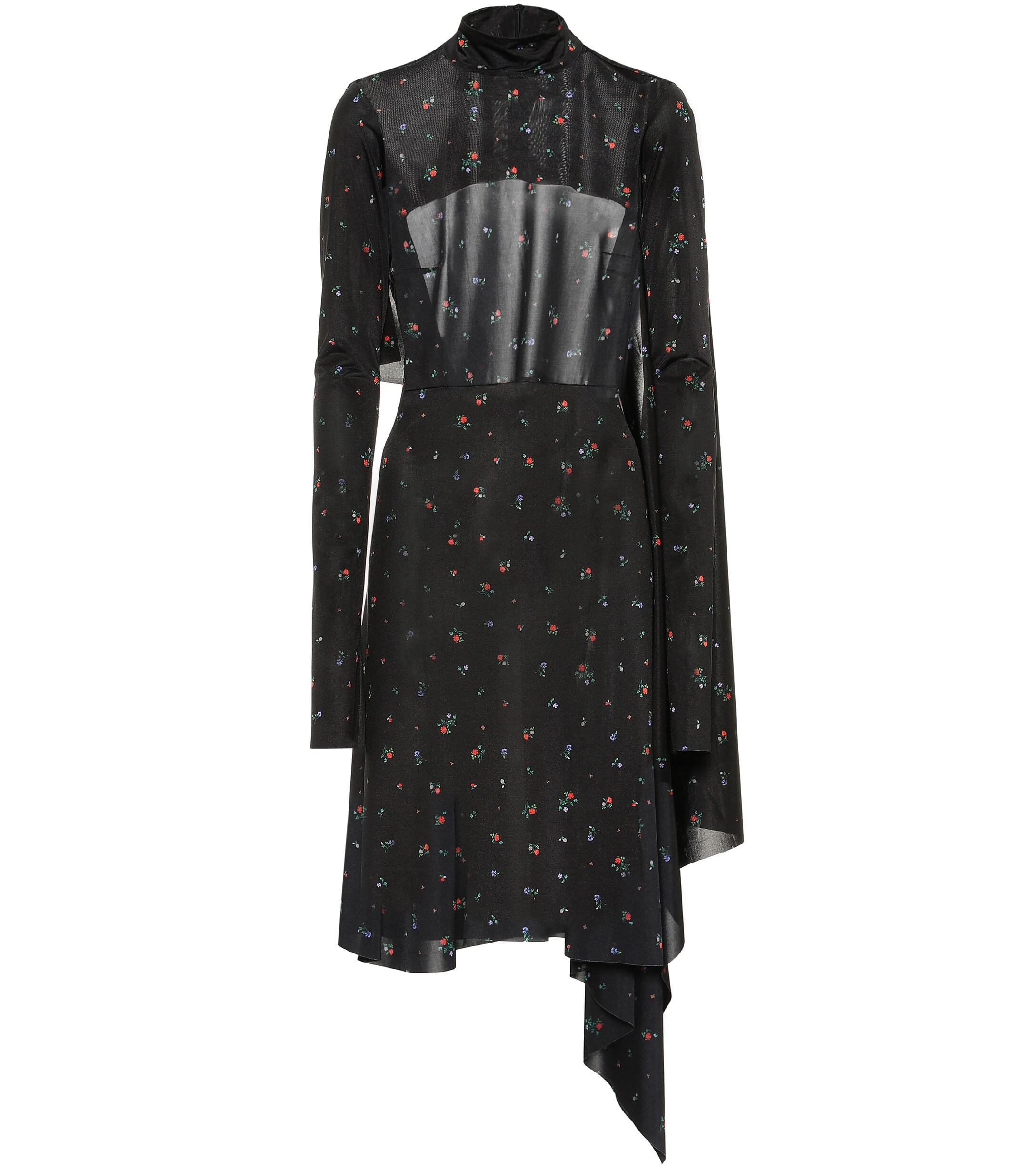 Vetements Floral Jersey Midi Dress in Black - Lyst