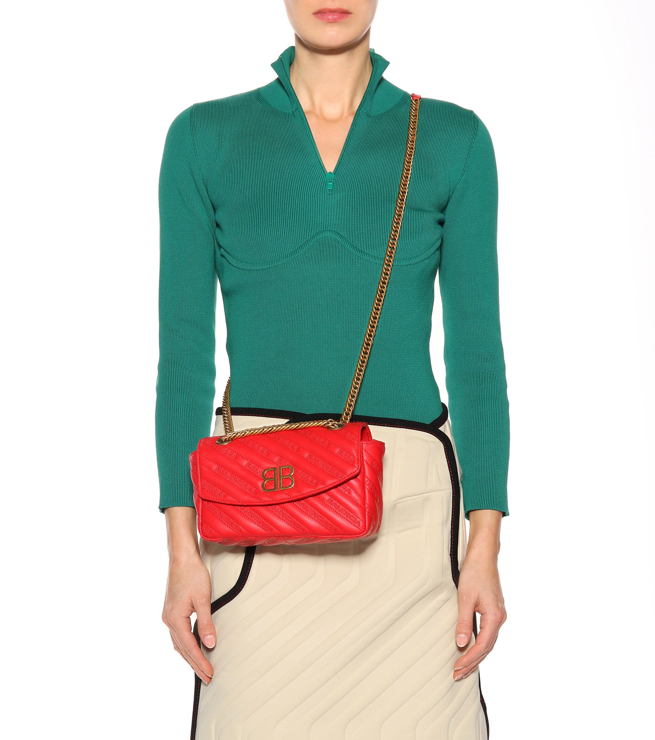 balenciaga chain round s leather shoulder bag