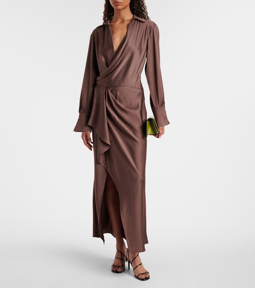 chinese dress ladies Simkhai Montgomery Long Sleeve Button Up Midi Dress in Chocolate  Hampden  Clothing