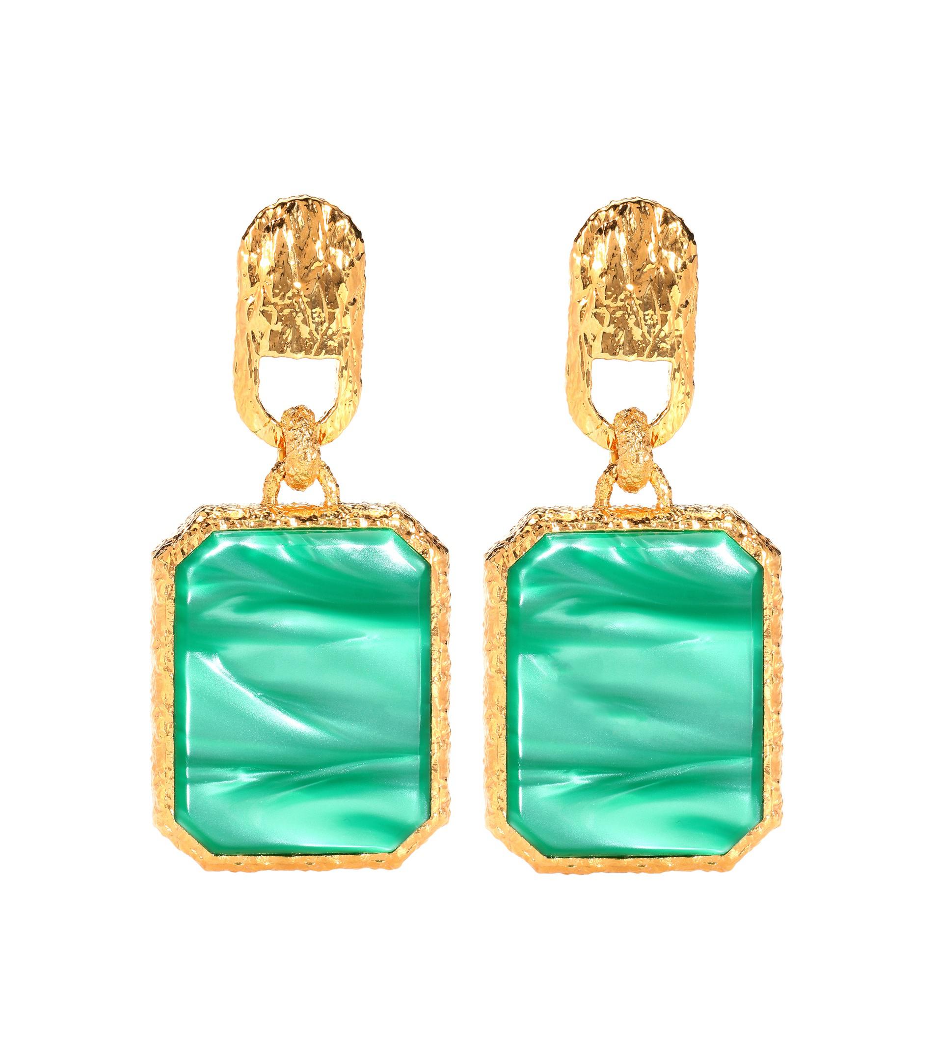 Balenciaga Clip-on Earrings in Green | Lyst
