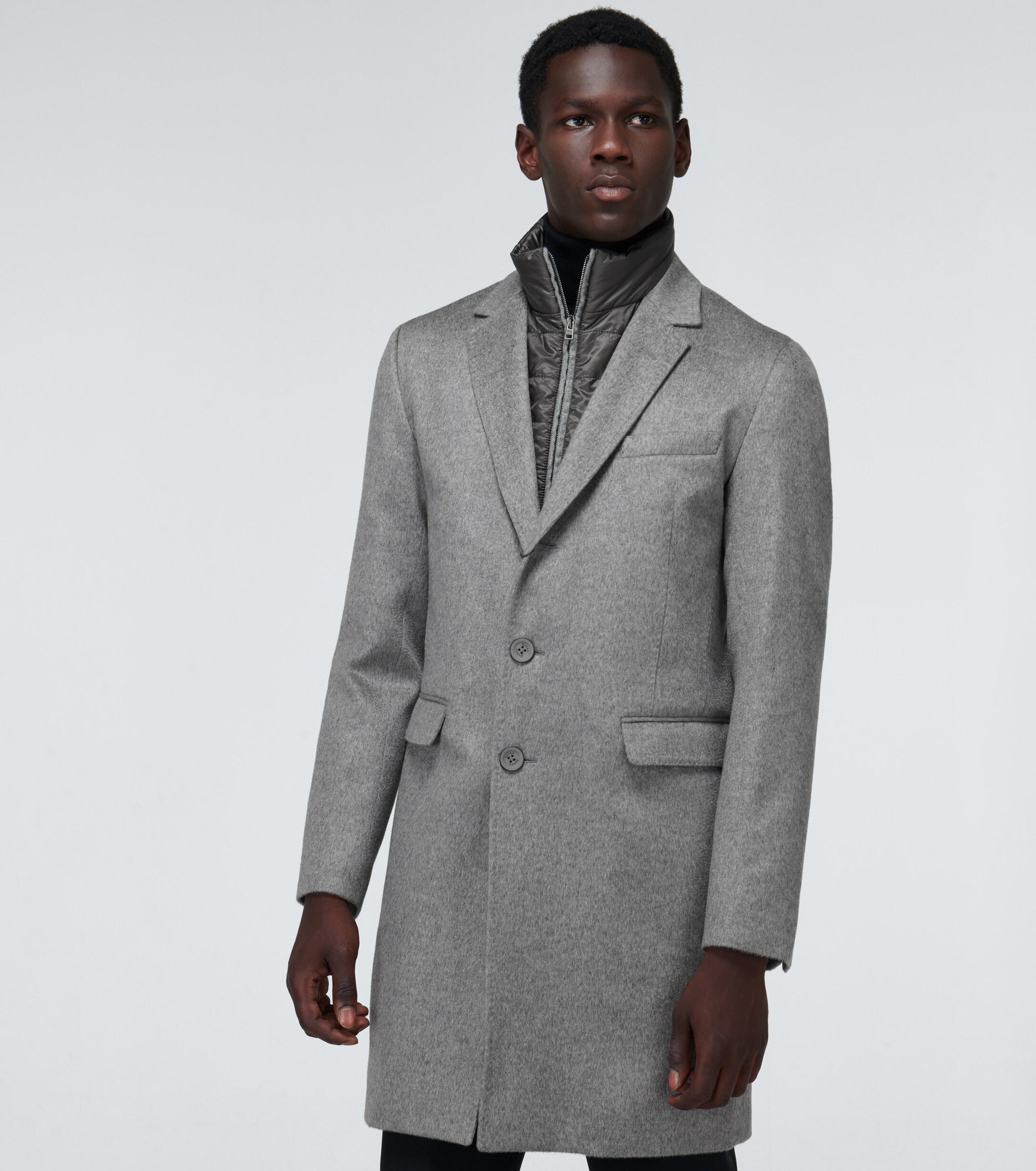 Herno Layered Cashmere Overcoat in Grey (Gray) for Men - Lyst