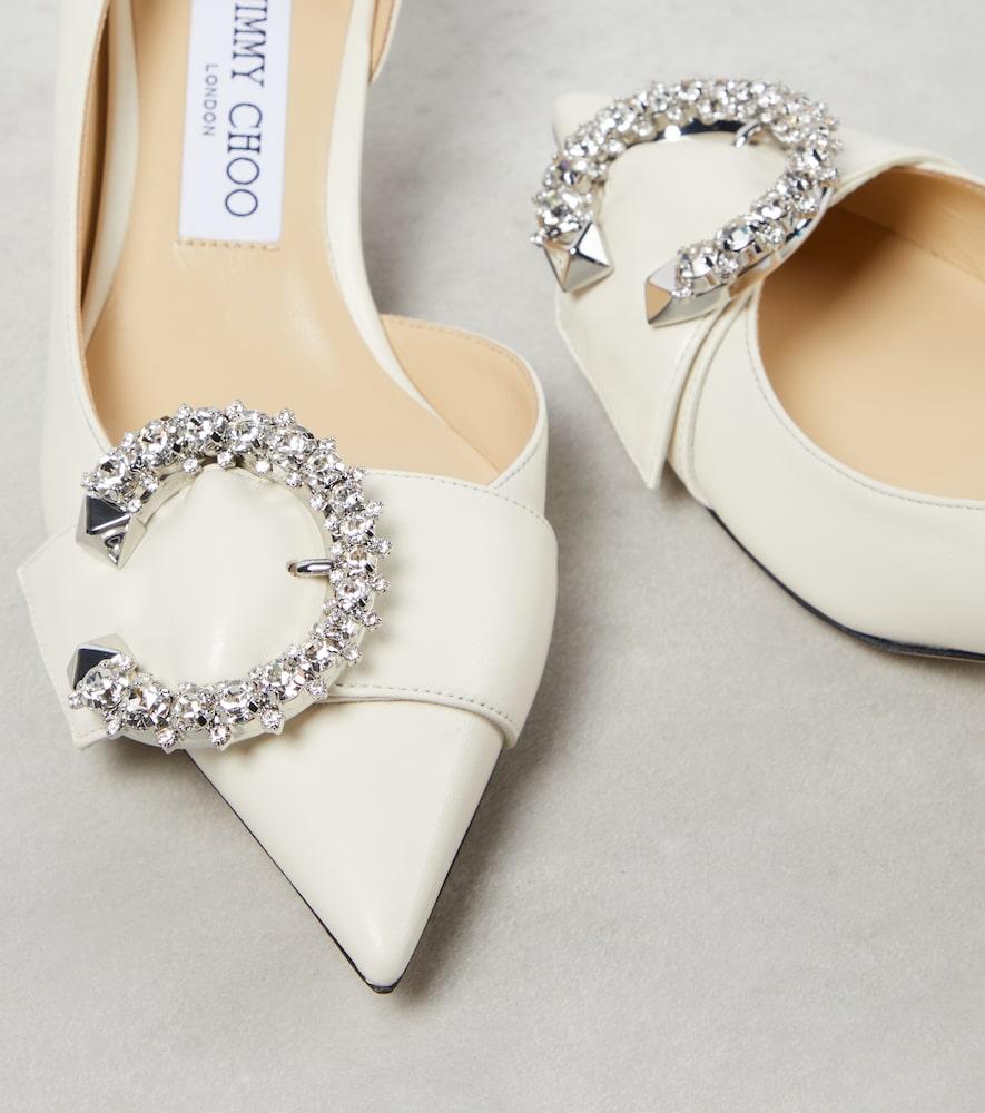Jimmy Choo Melva 50 Embellished Leather Pumps in White | Lyst