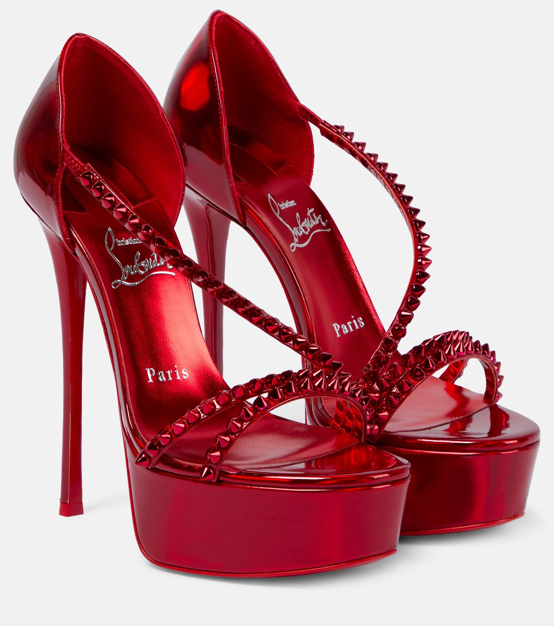 Christian Louboutin So Spike Alta 150 Platform Sandals in Red | Lyst