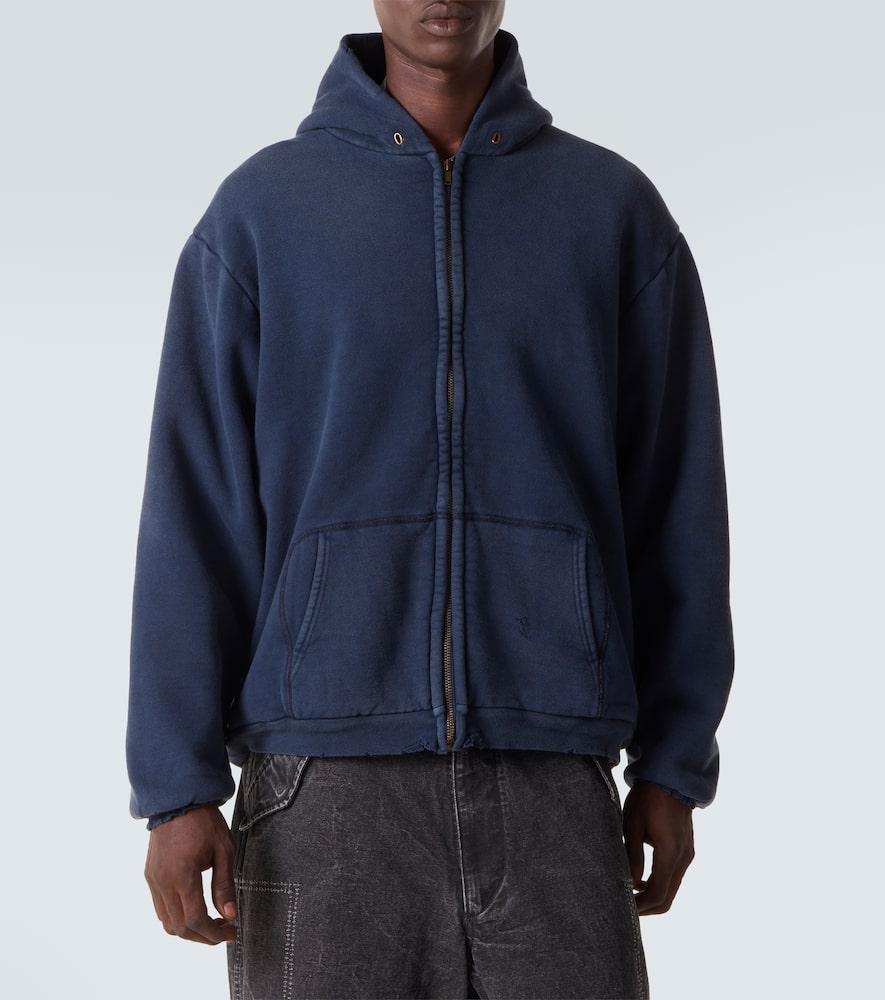 A.PRESSE Vintage Cotton Zip-Up Hoodie in Blue for Men | Lyst