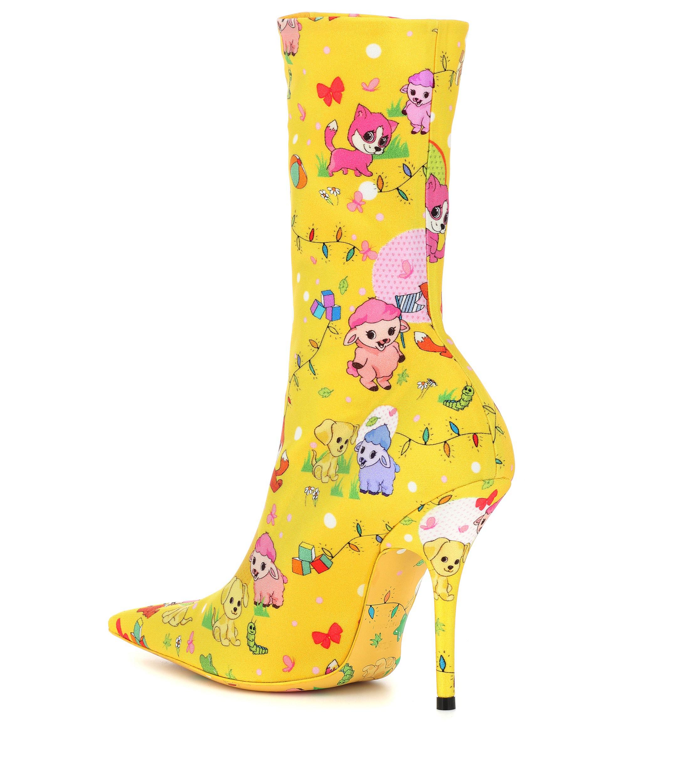 Balenciaga Knife Cartoon Ankle Boots in 
