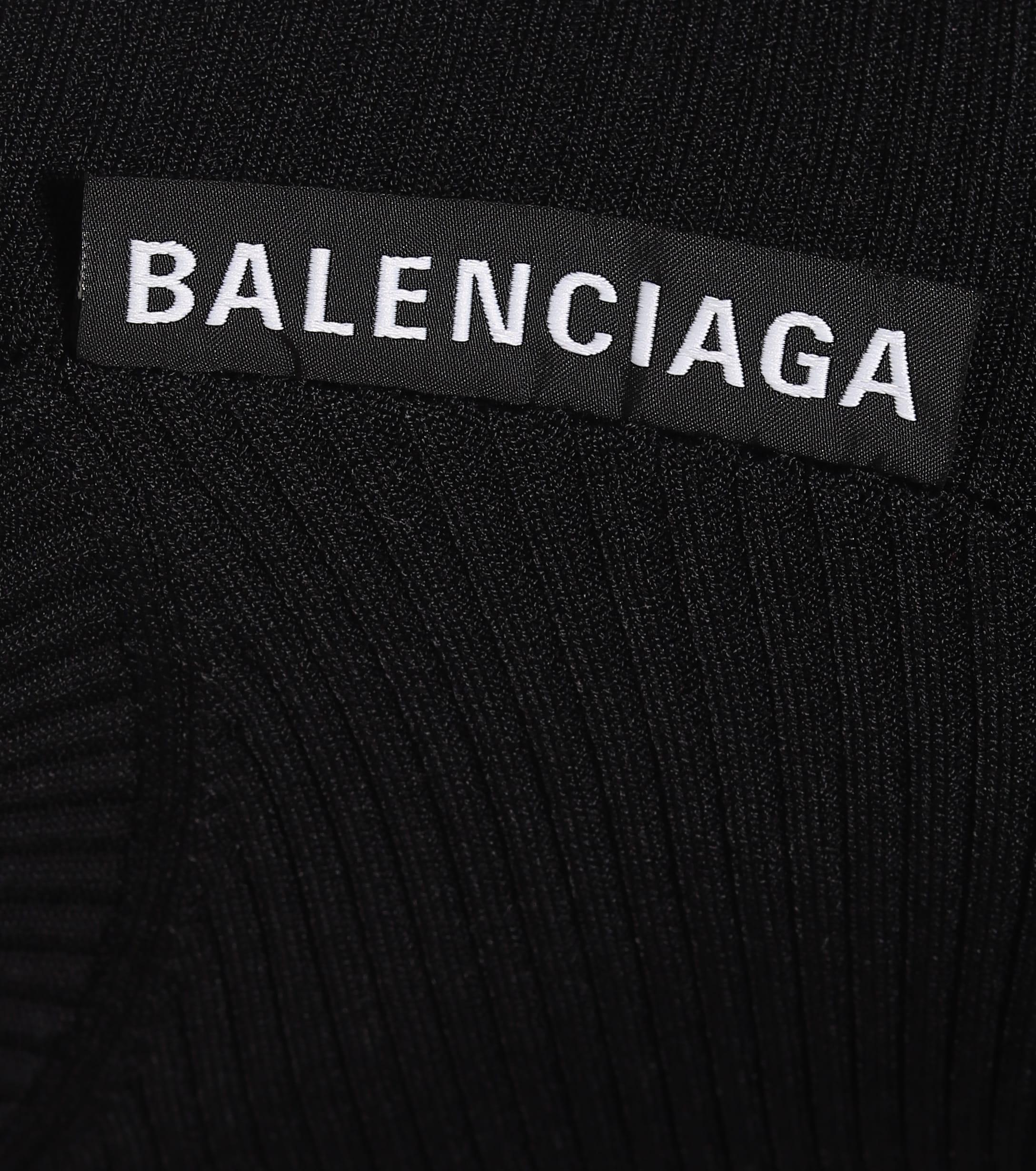 Balenciaga Ribbed-knit Top in Black - Lyst