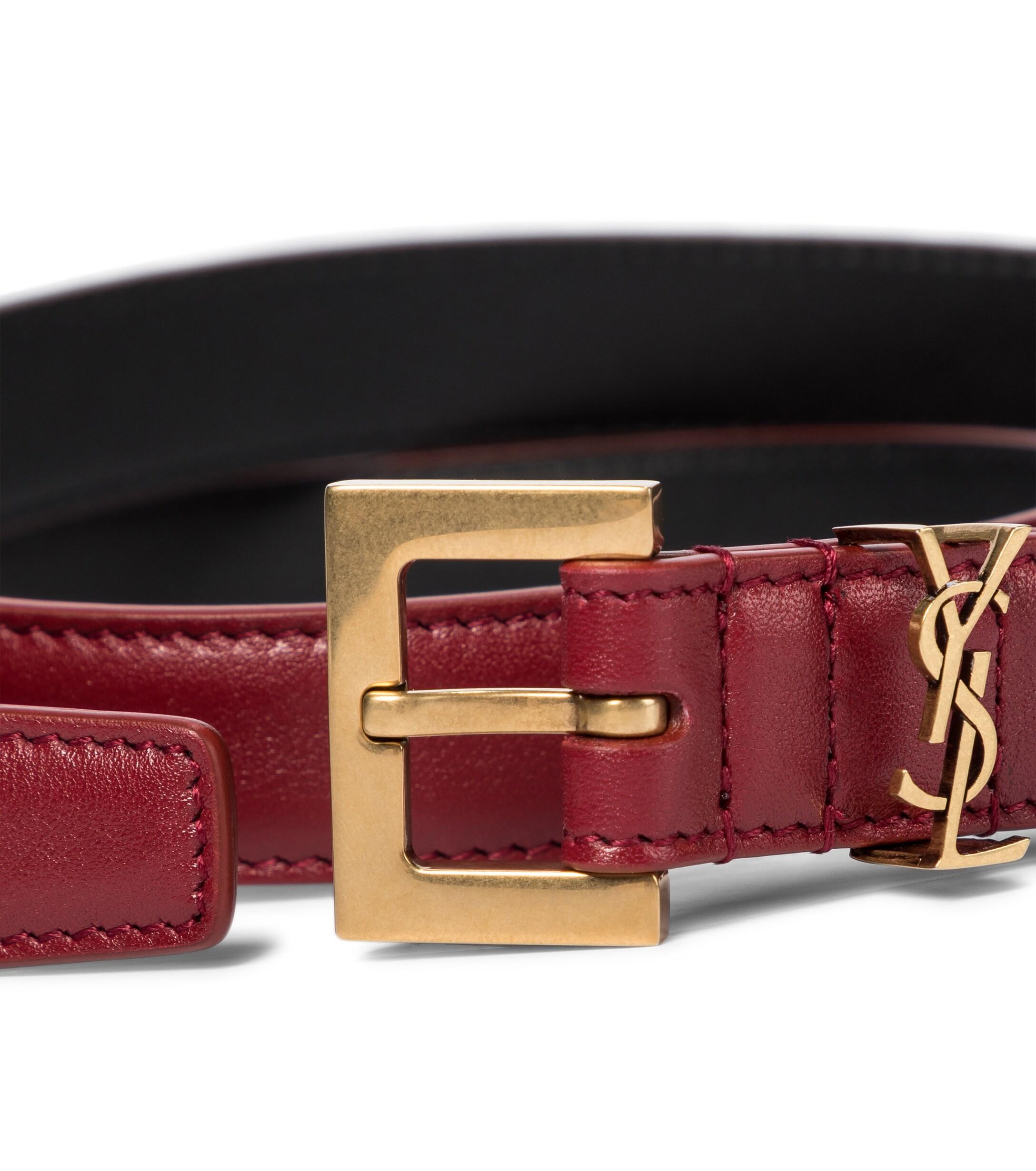 Saint Laurent Women's Monogramme Leather Belt