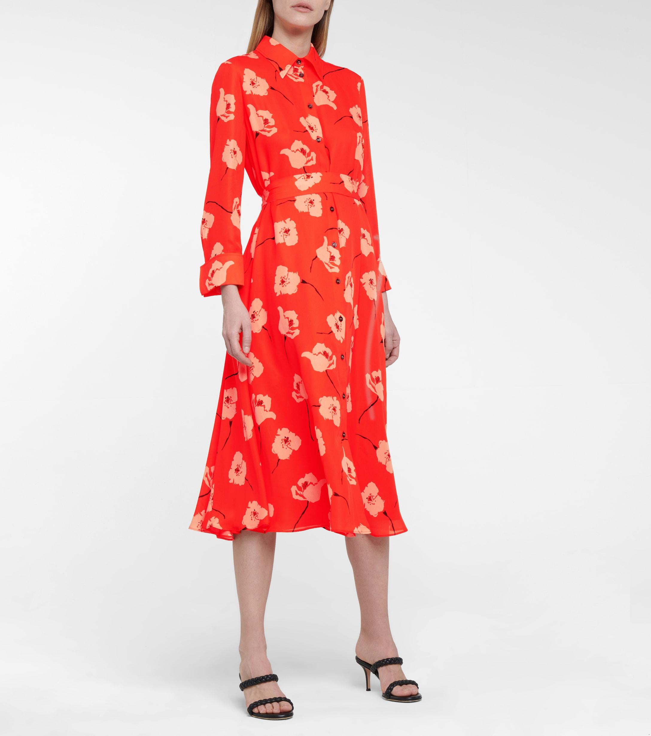 Carolina Herrera Floral Silk Midi Shirt 