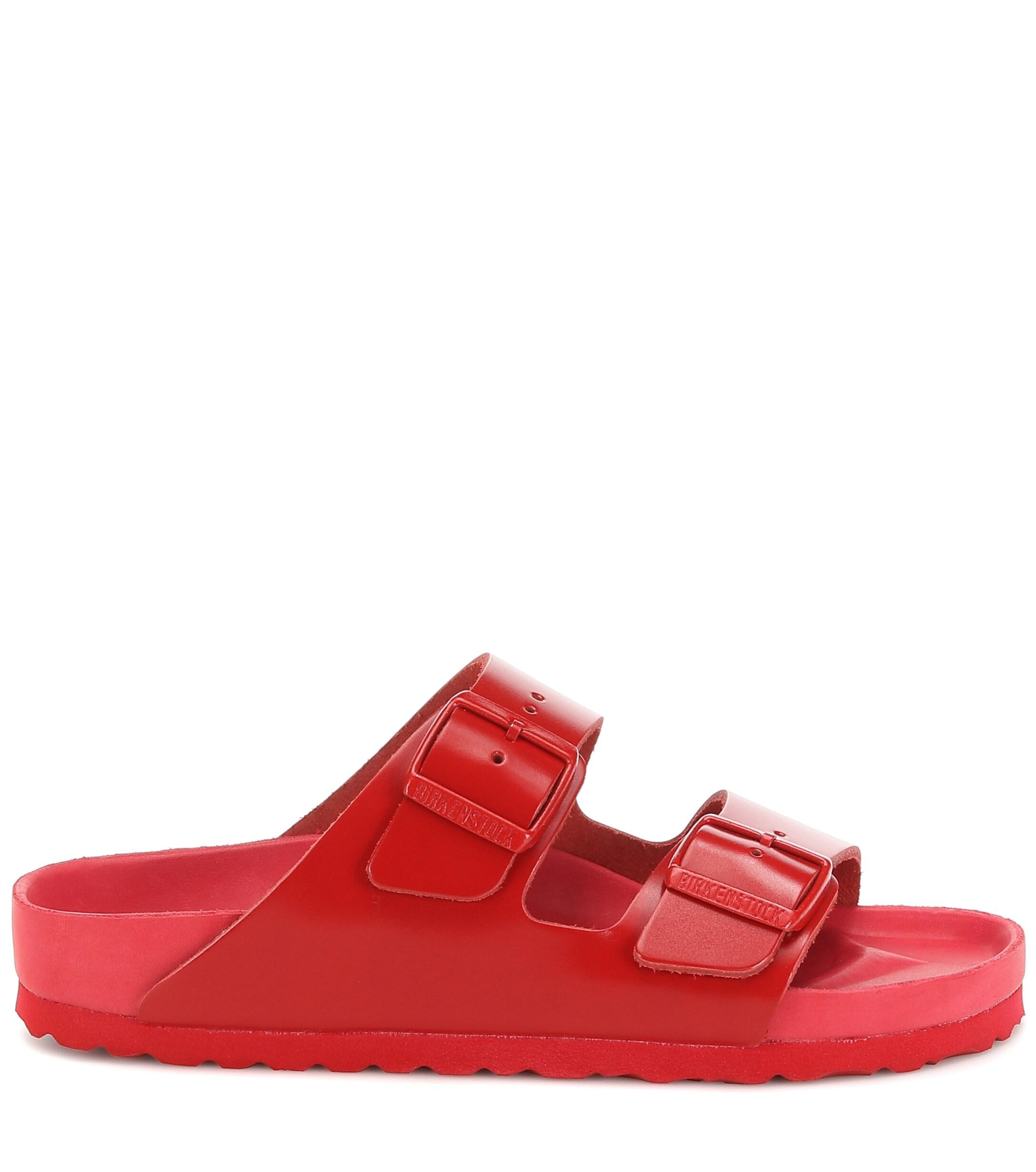 Valentino X Birkenstock Vltn Leather Sandals in Red | Lyst