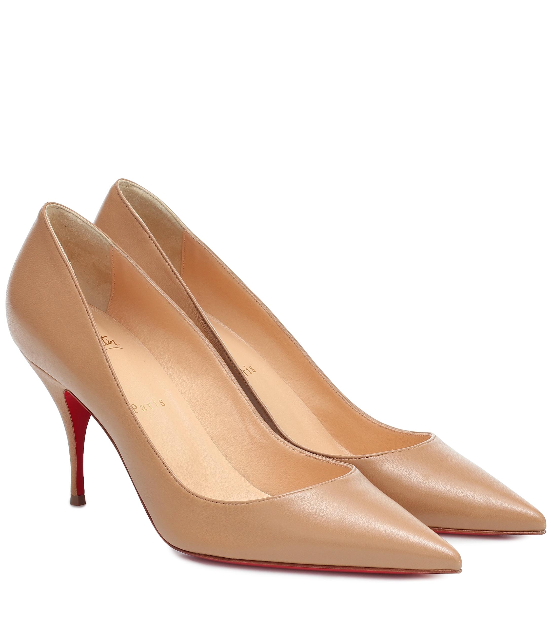 Christian Louboutin Clare 80 Leather Pumps in Brown - Lyst