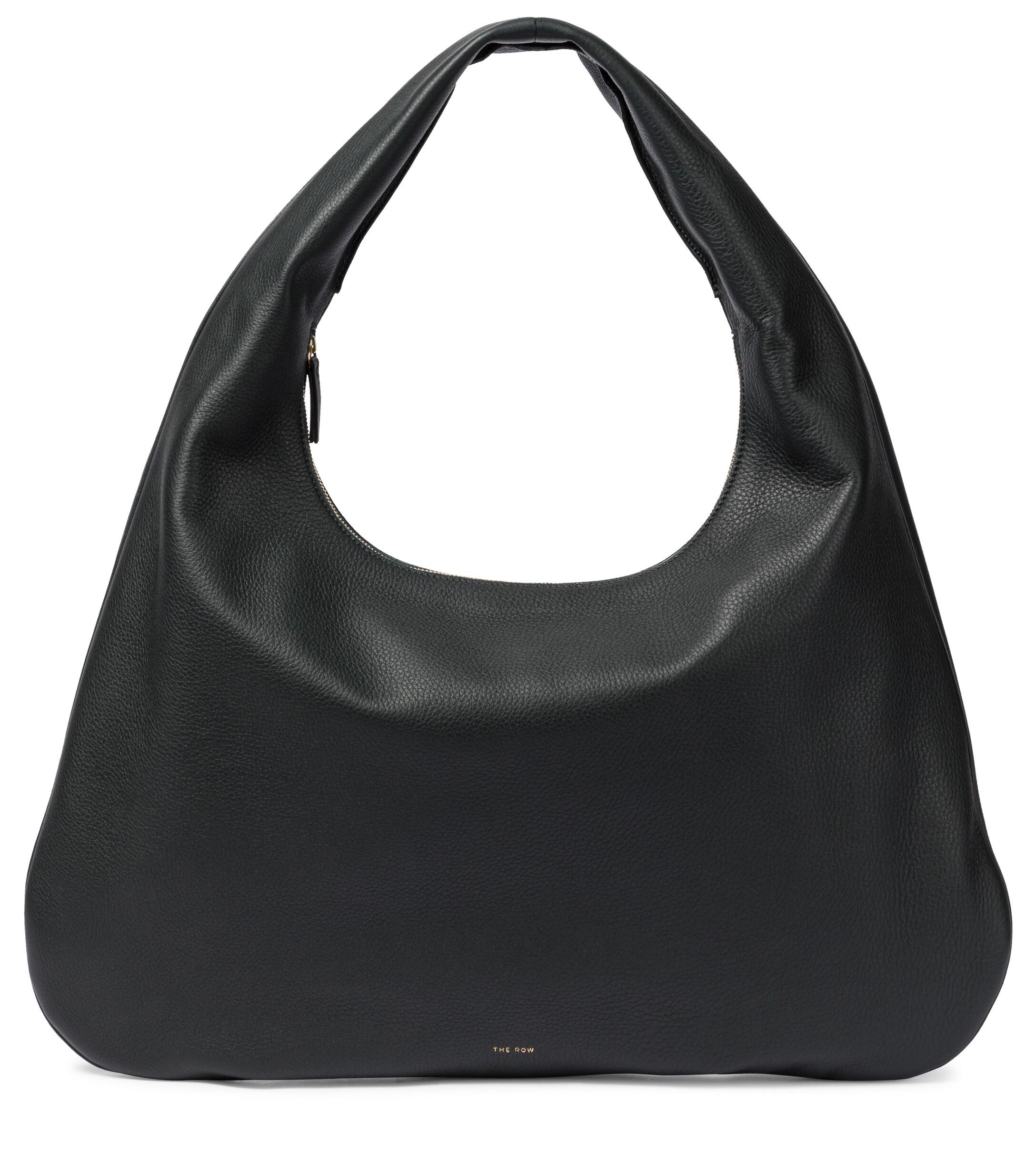 The Row Everyday Medium Leather Shoulder Bag in Black | Lyst Canada