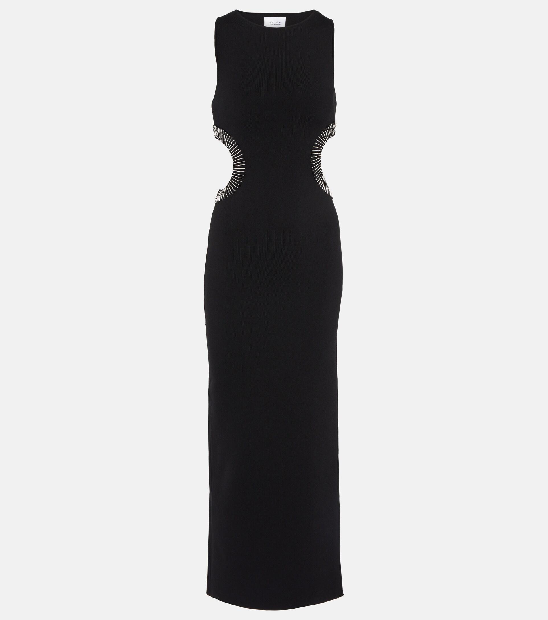 Galvan London Mirrored Luna Cutout Maxi Dress in Black | Lyst
