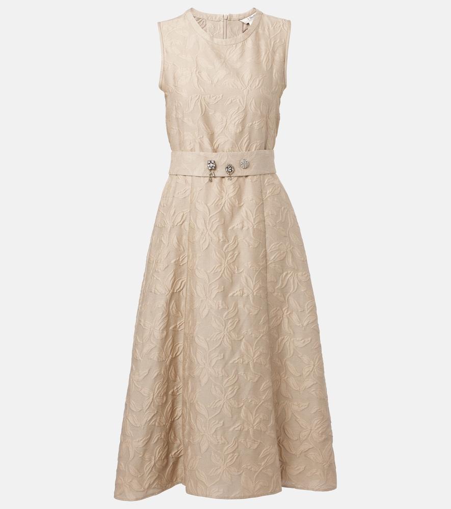 chinese dress ladies Max Mara Linen Button Down Long Dress | Camel