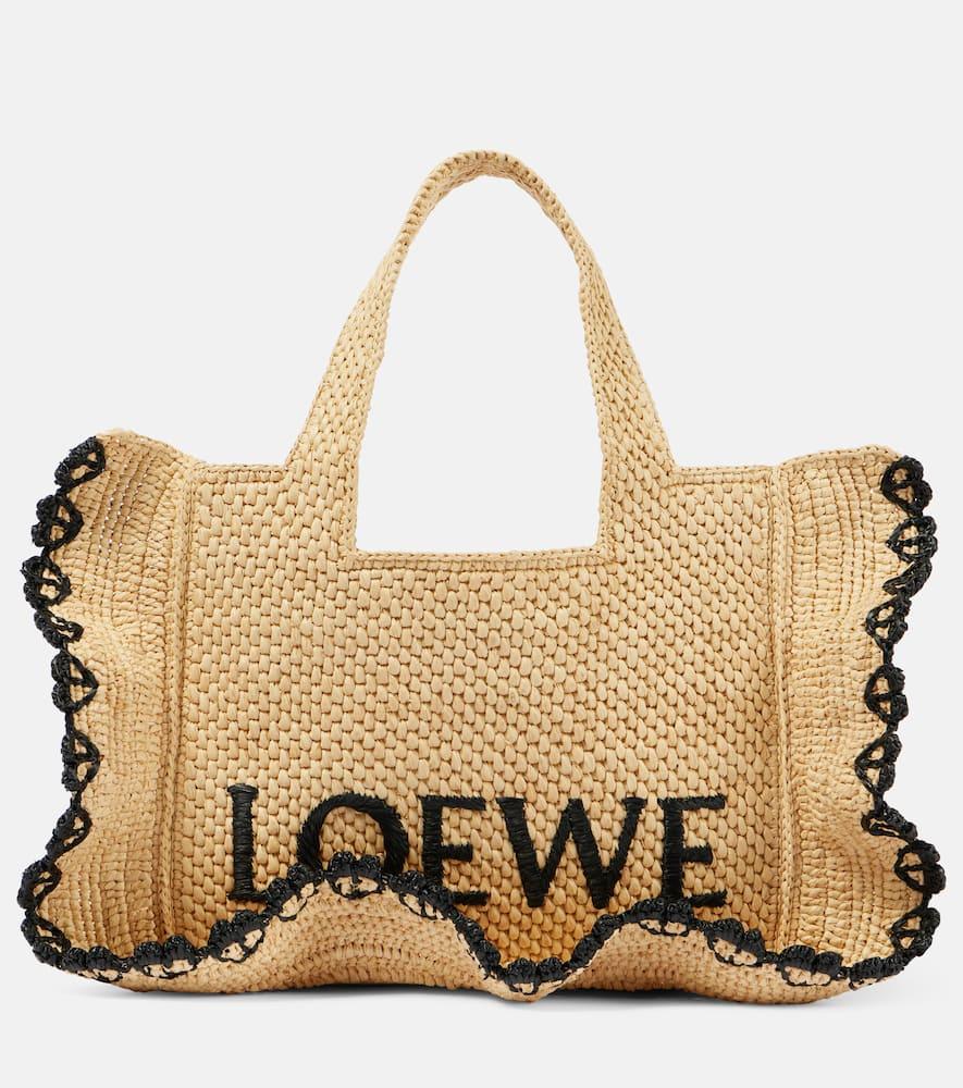 Loewe Paula'S Ibiza Font Small Raffia Tote Bag in Natural | Lyst