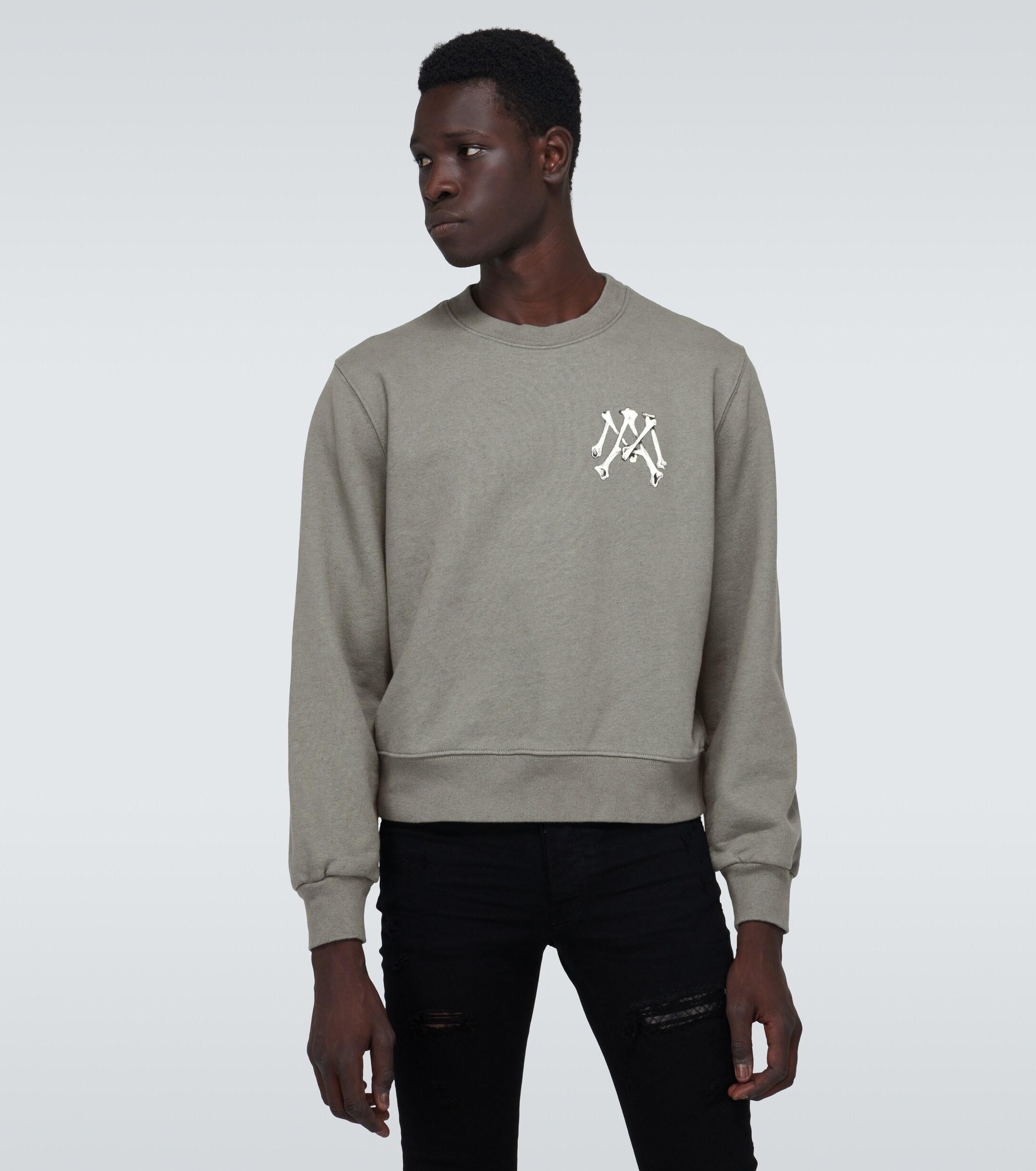 【関税込み】AMIRI グレー Bones フーディ アミリ オーバーサイズ フーディー BONES STACKED HOODIE