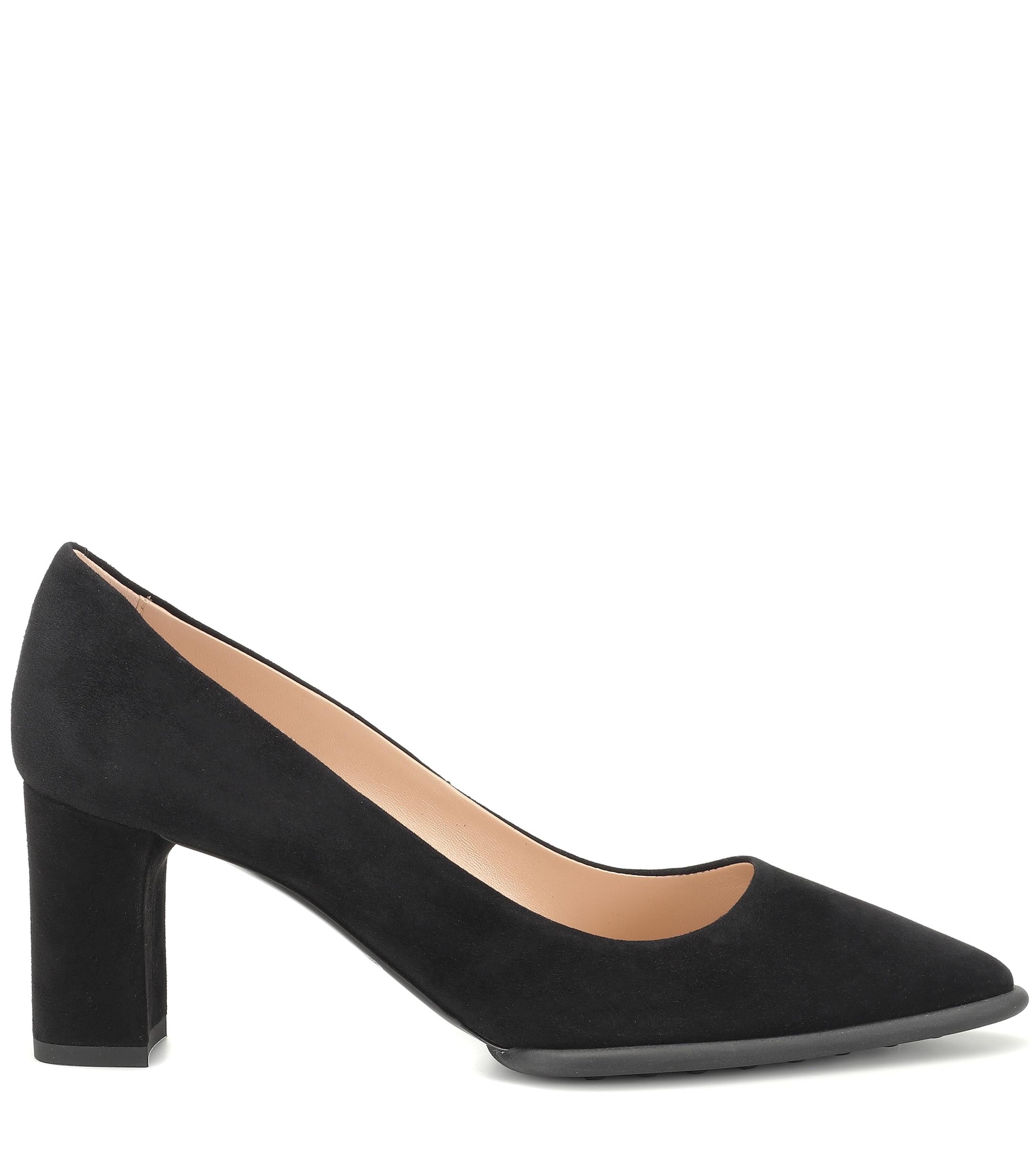 Tod's Suede Pumps in Black - Lyst