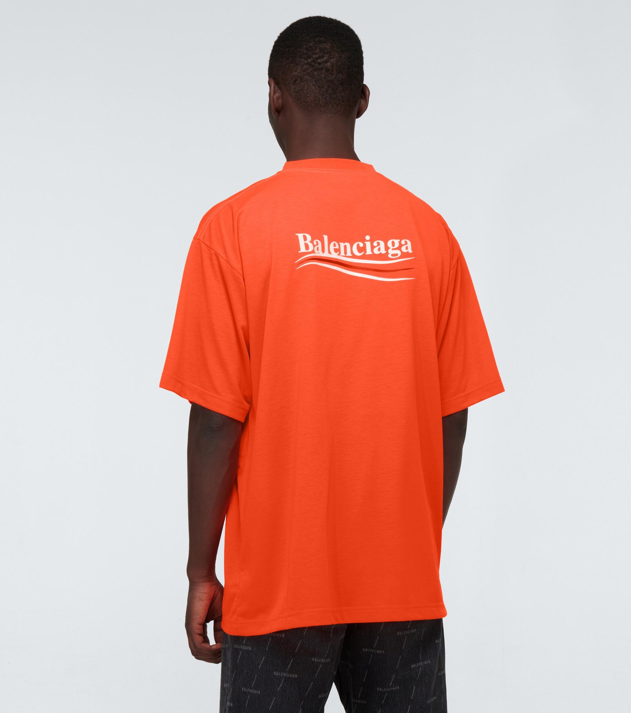 Balenciaga Political Campaign Large-fit T-shirt in Orange for Men | Lyst