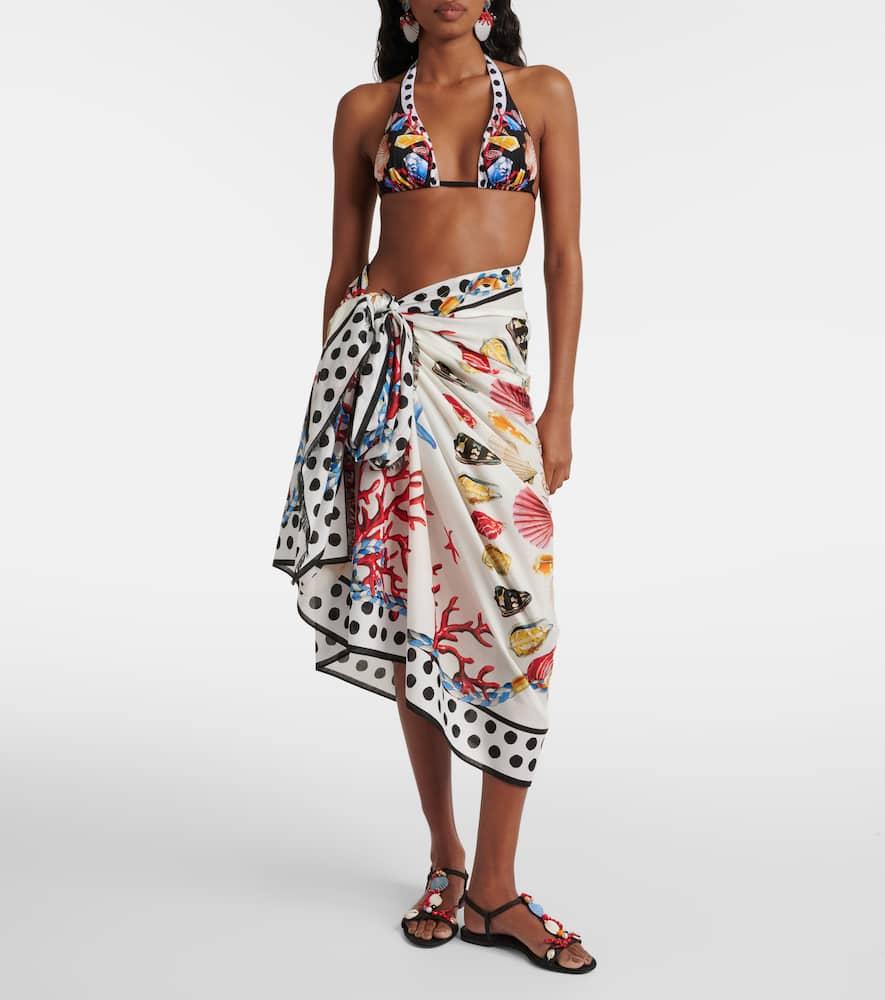 Dolce & Gabbana Capri Printed Cotton Beach Cover-Up in White