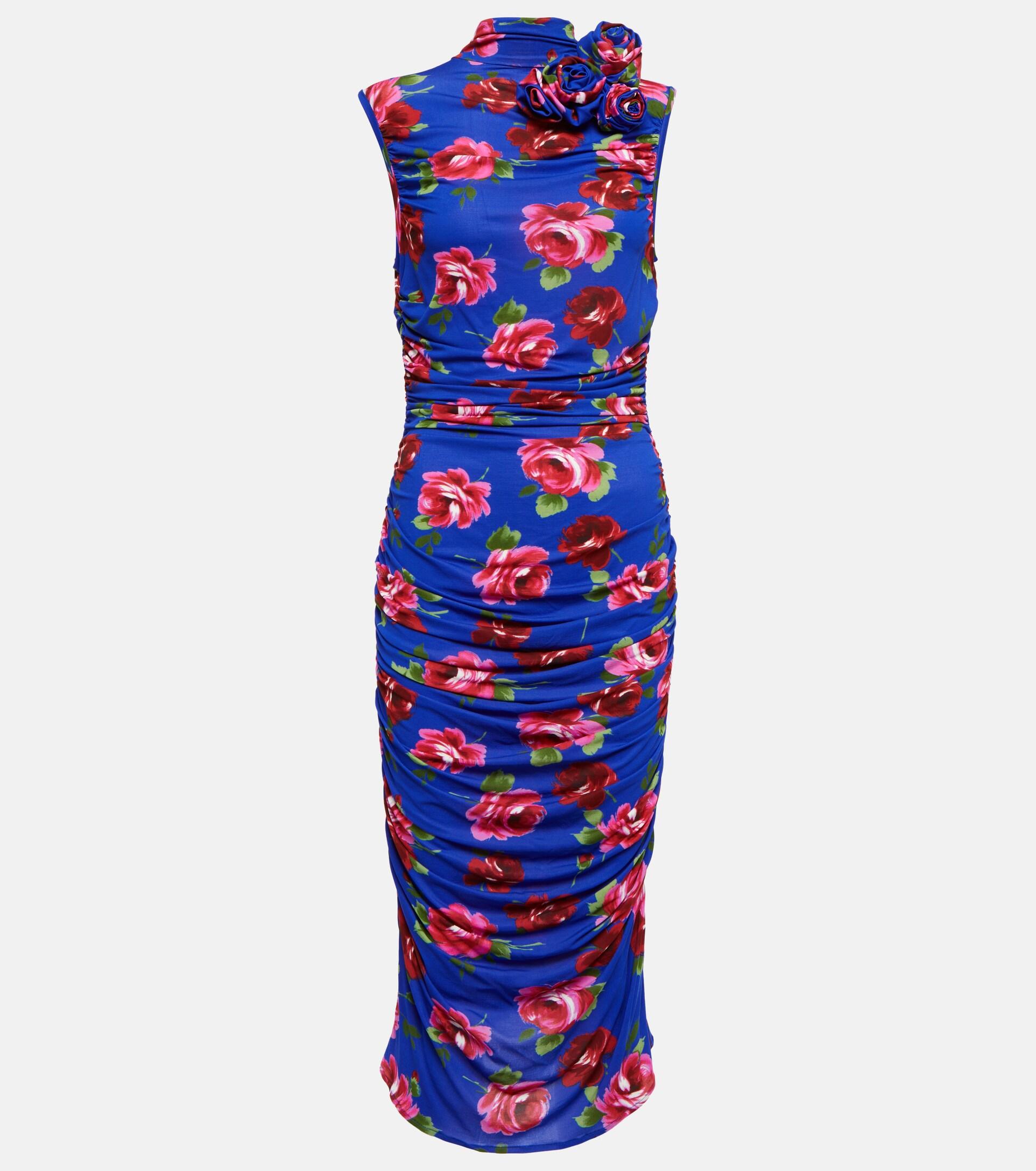 Magda Butrym Floral-printed Midi Dress in Blue | Lyst