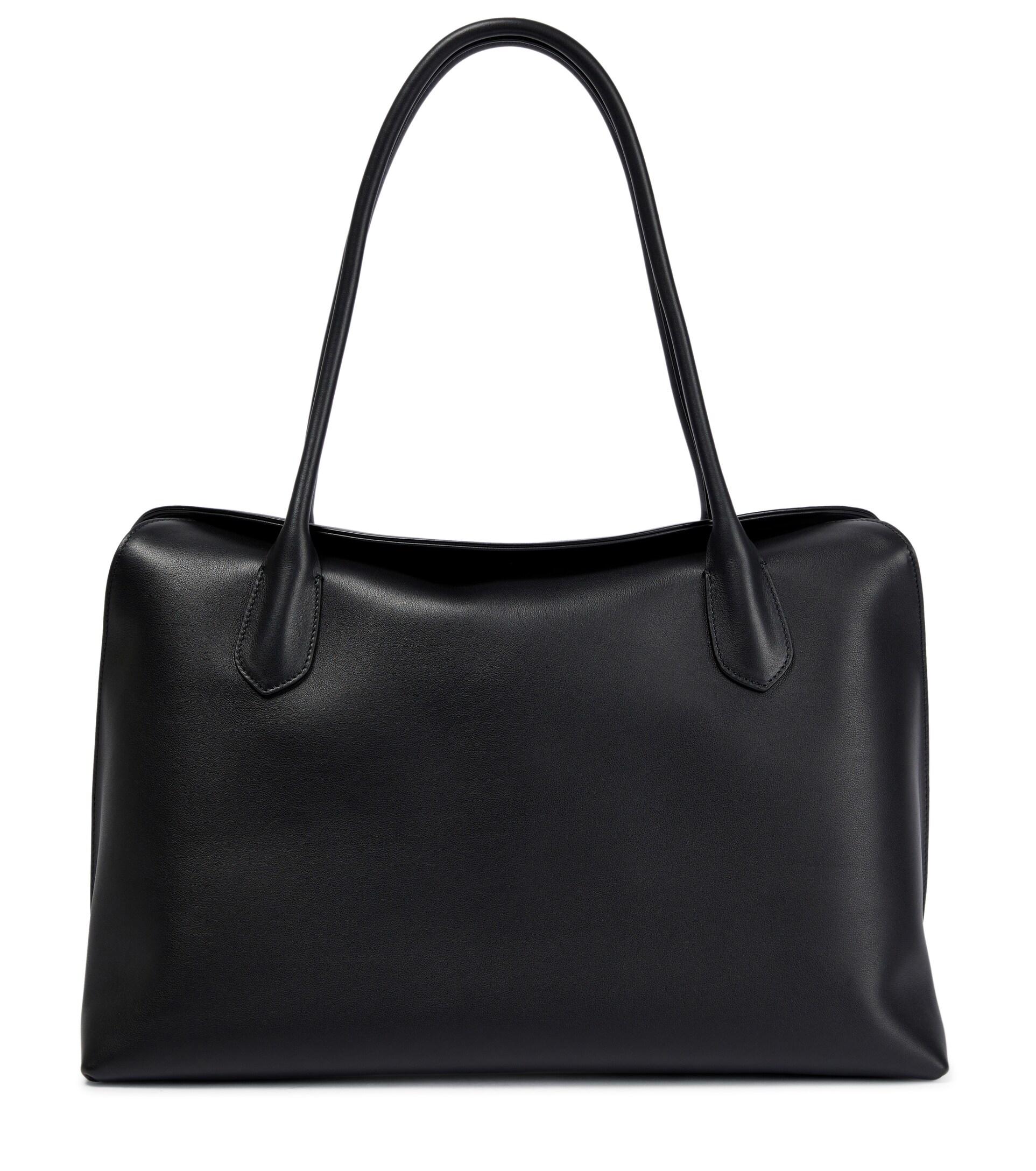 The Row Gabriel Leather Tote Bag in Black | Lyst