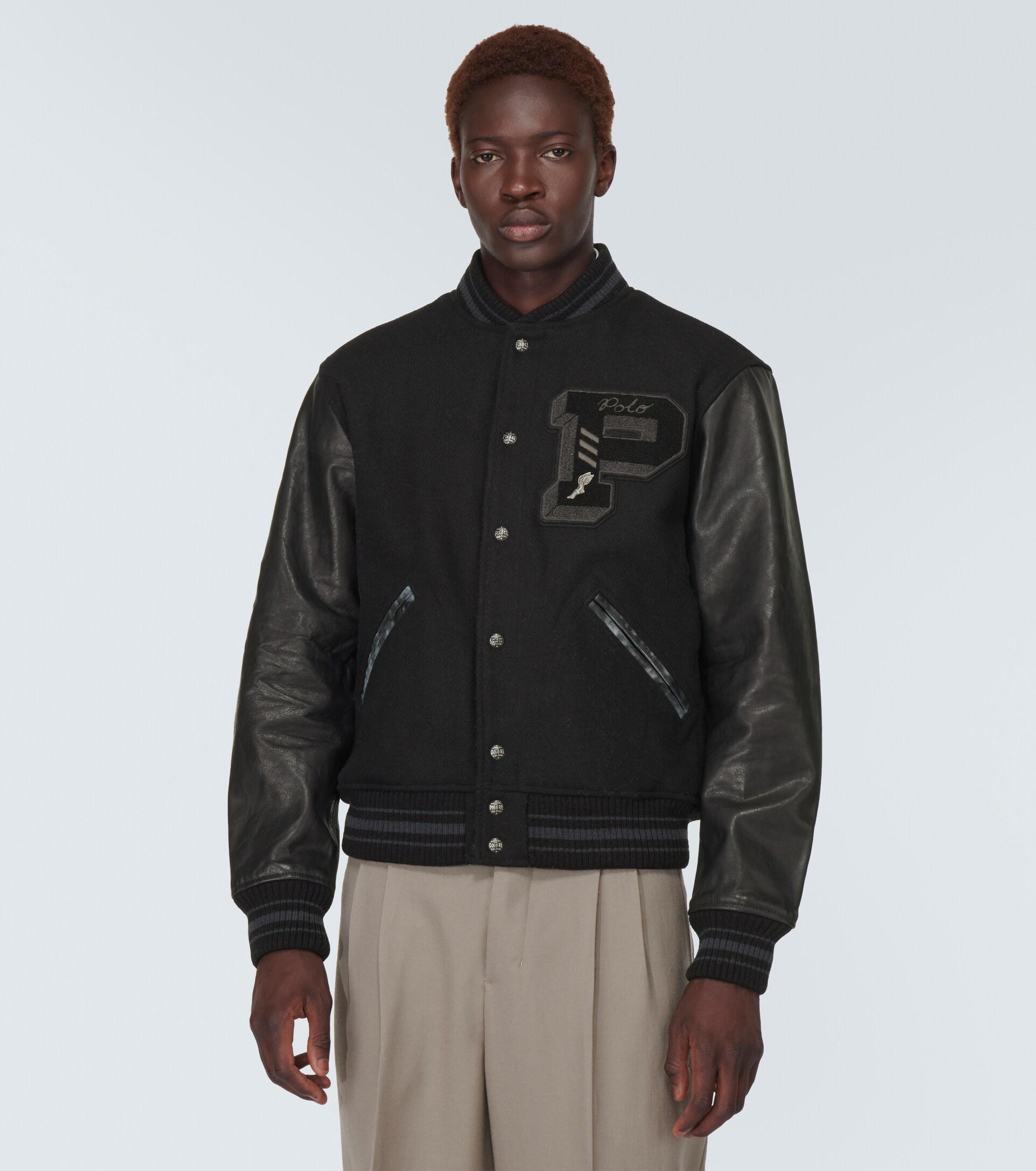 polo leather varsity jacket