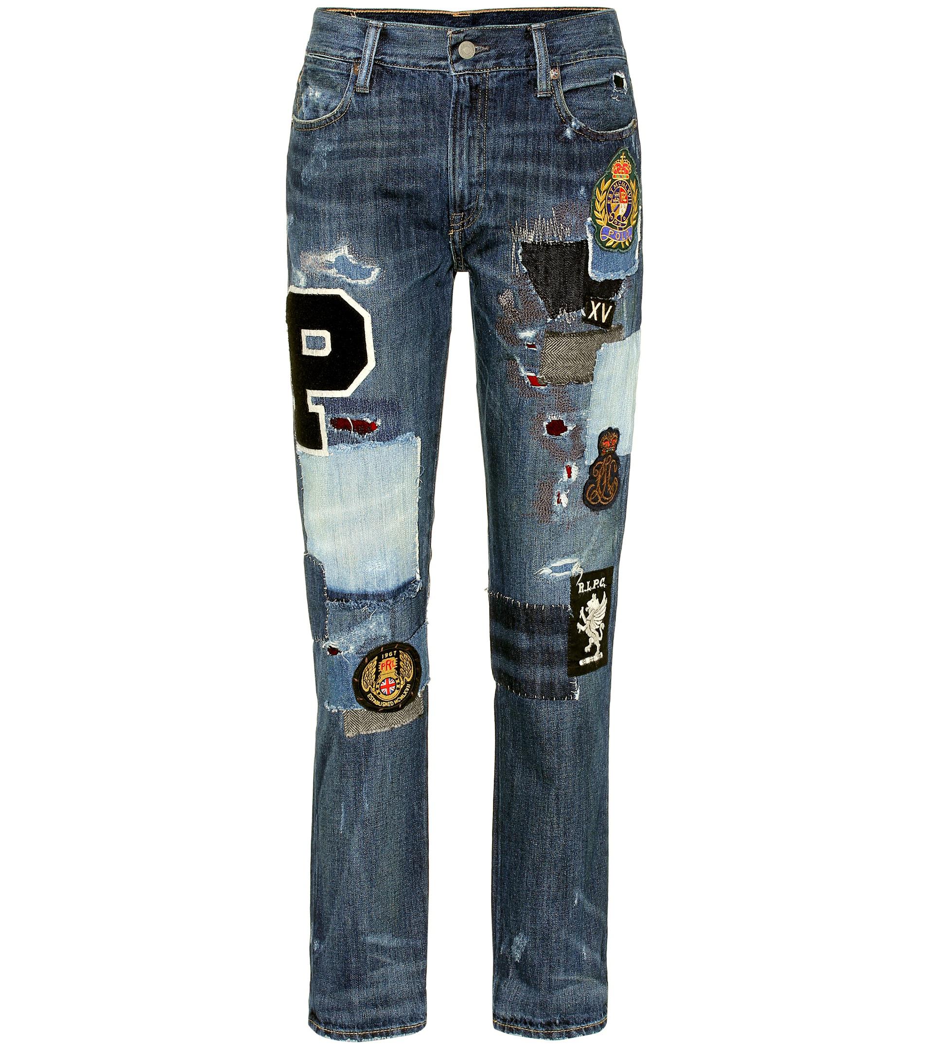 meditativ Syndicate generøsitet Polo Ralph Lauren Denim Patchwork Jeans in Blue - Lyst