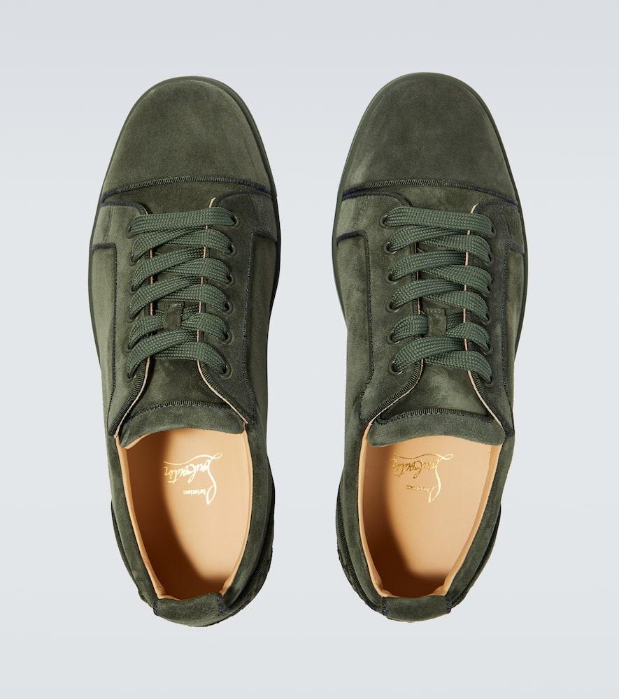 正規店買付【ルブタン】 Louis Junior dark green in suede Christian Louboutin Sneaker Louis Junior Dark Green In Suede