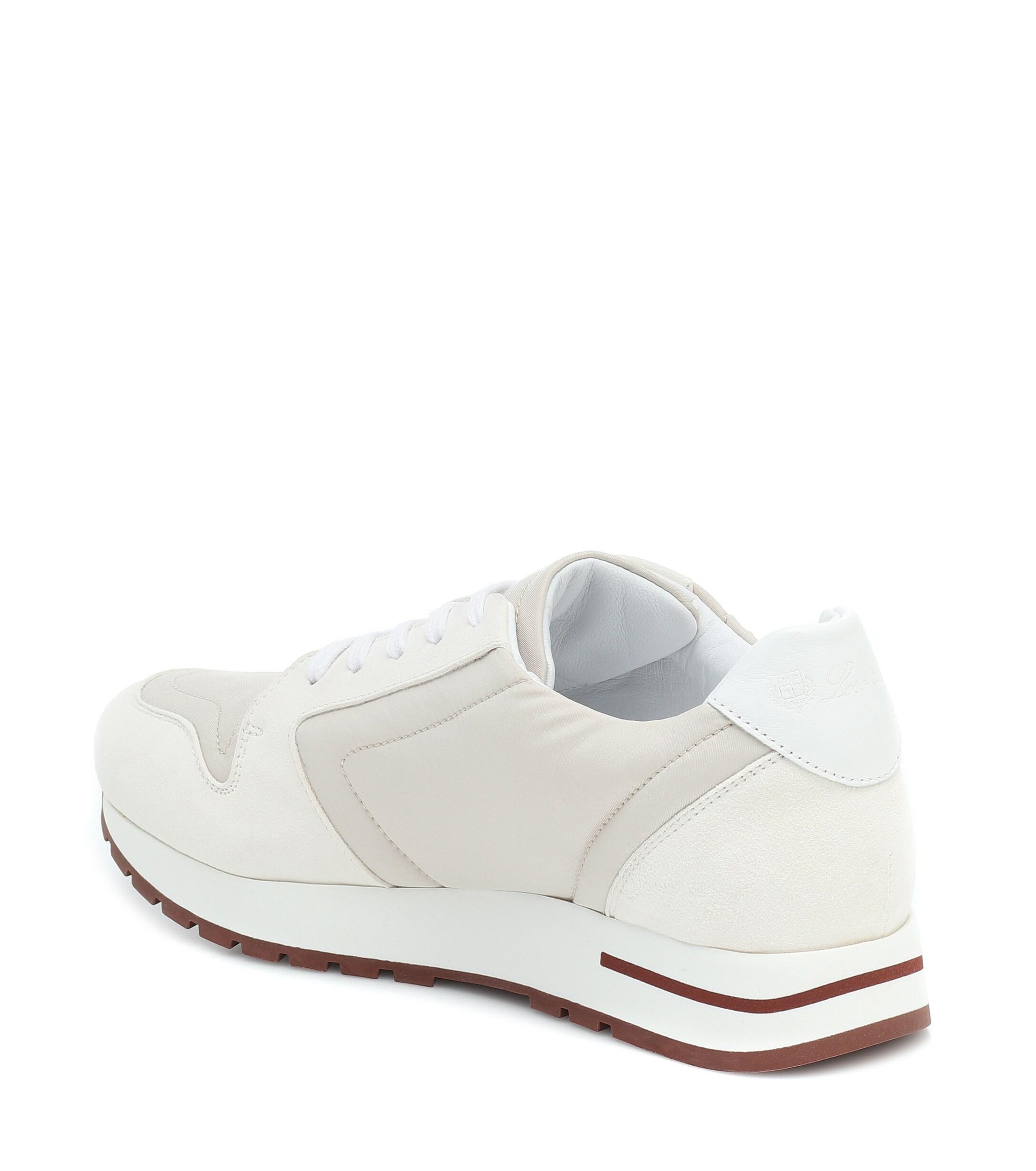 Loro Piana My Wind Suede-trimmed Sneakers in White - Lyst