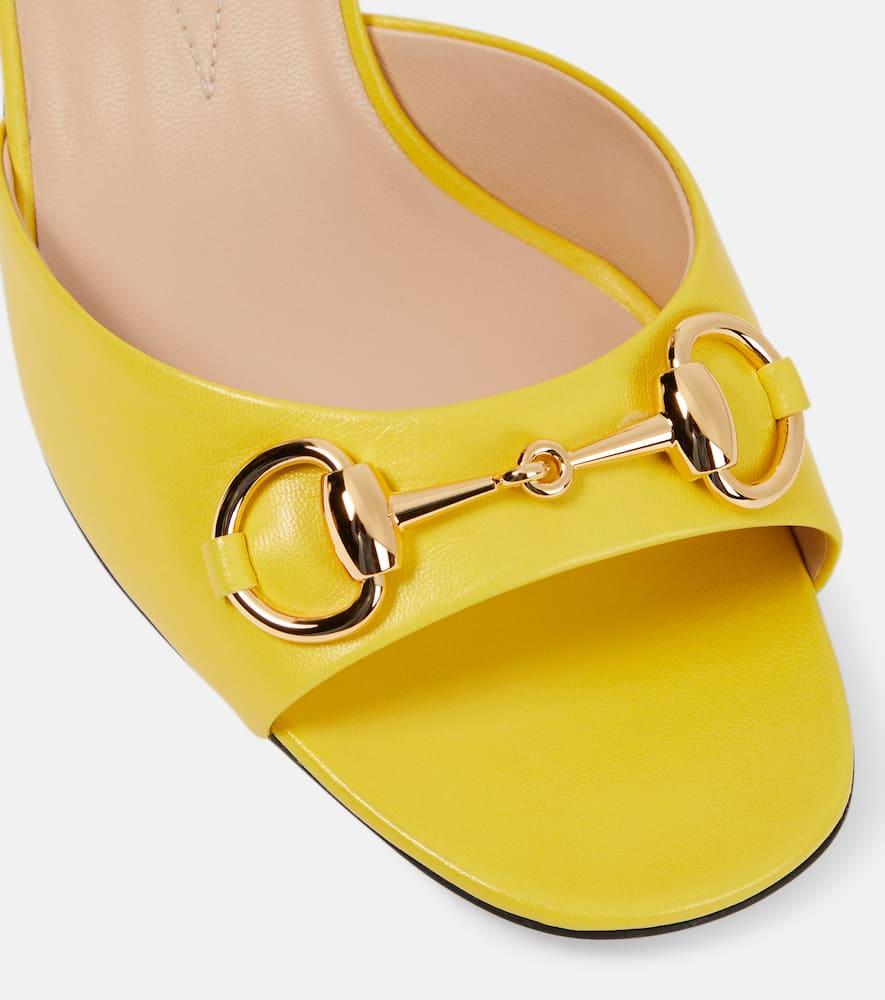 Leather Sandals Yellow Gucci Heels Leather Heels Gucci Yellow Size
