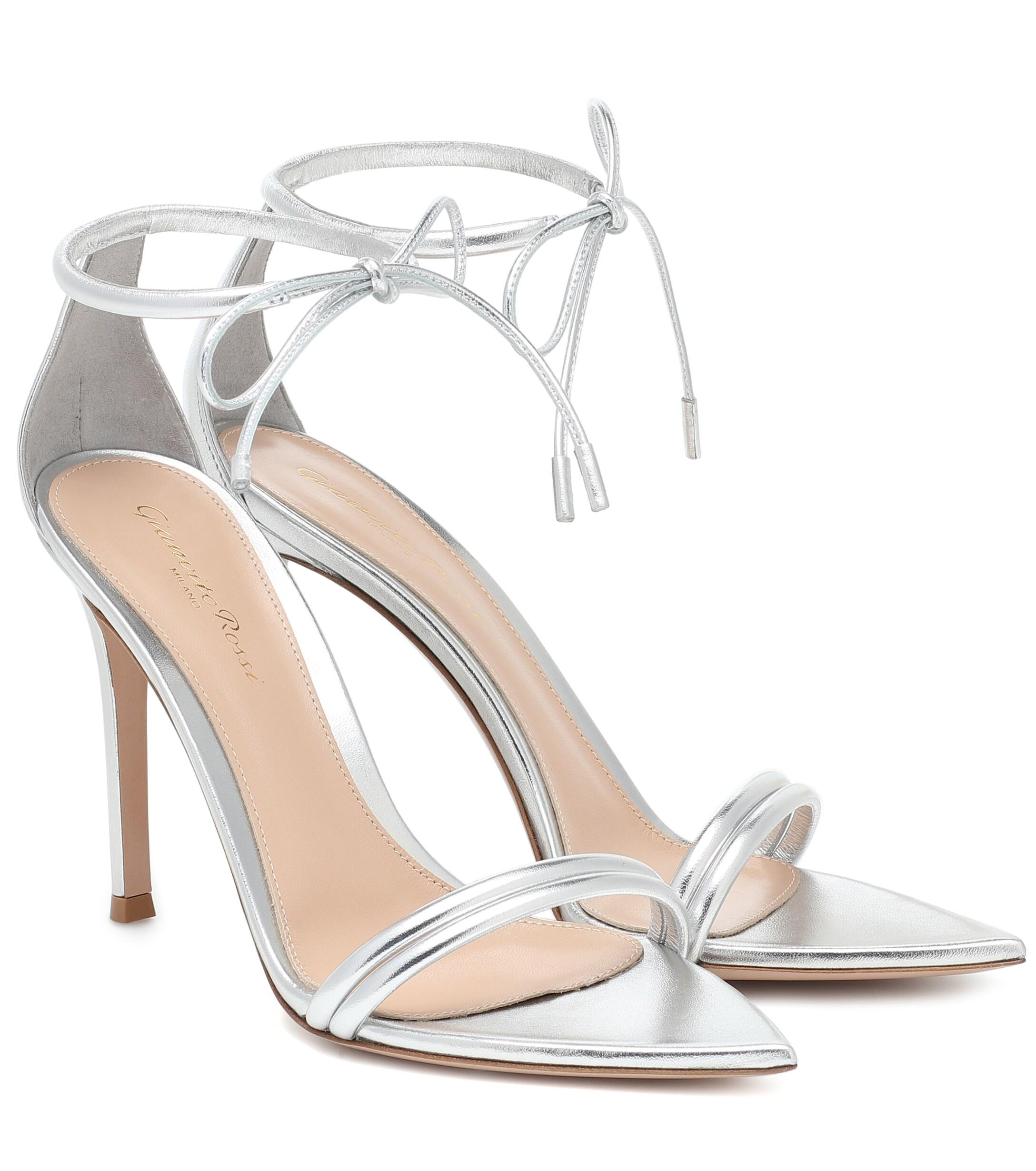 gianvito rossi silver sandals