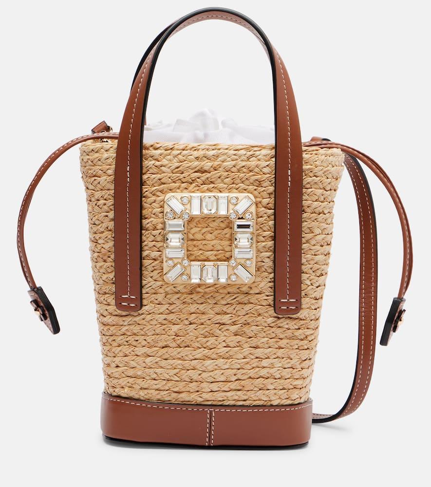 ハンドバッグ ROGER VIVIER Skate 'Mini Viv' bucket bag Brown Roger Vivier Viv' Skate Mini Raffia Bucket Bag () IFCHIC.COM