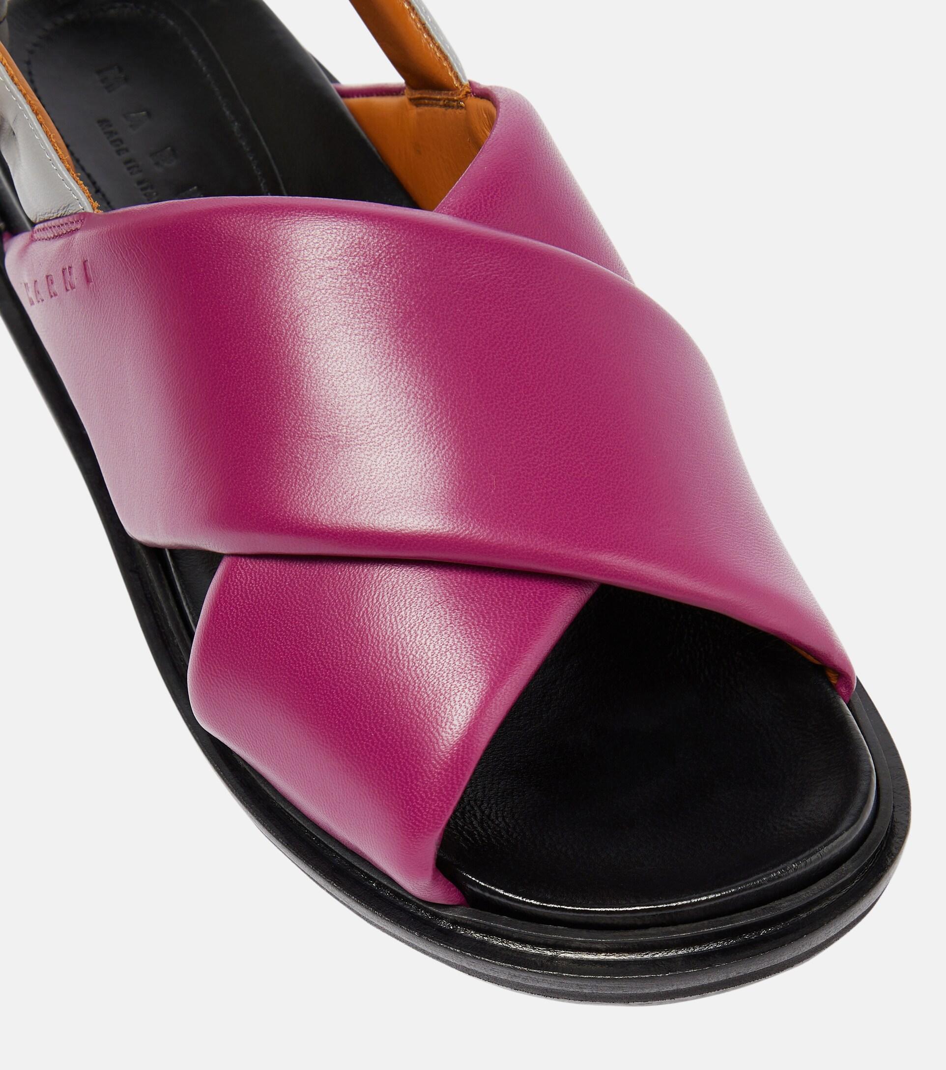 Marni Fussbett Flat Leather Sandals | Lyst